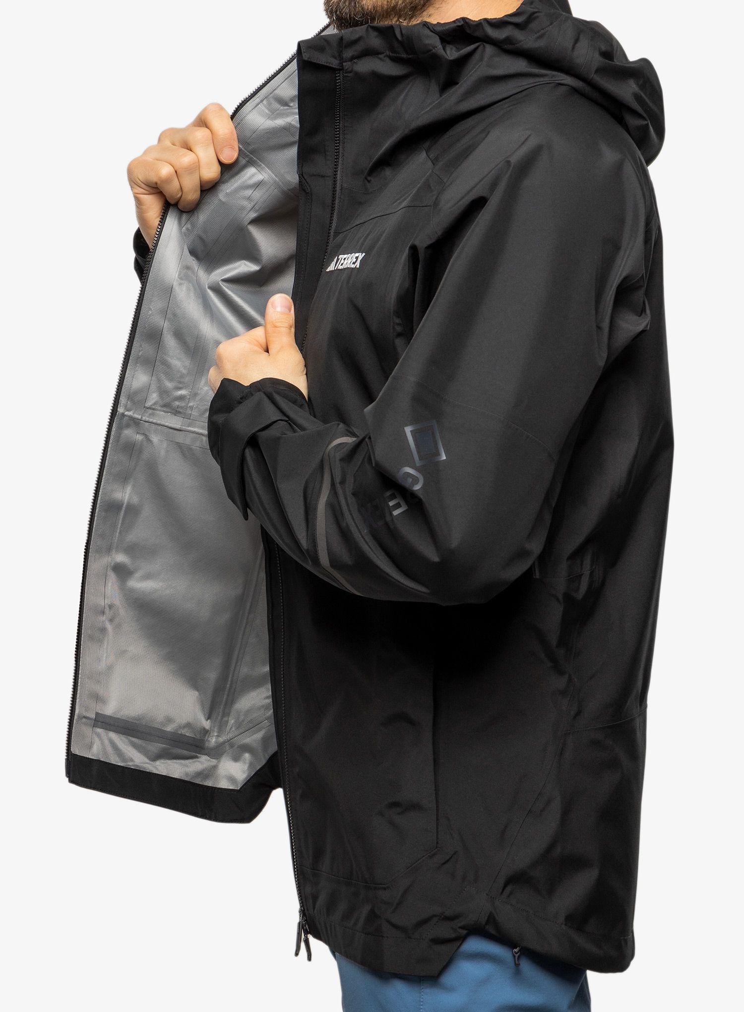Bunda s membránou adidas TERREX Xploric GORE-TEX Rain Jacket - black/black