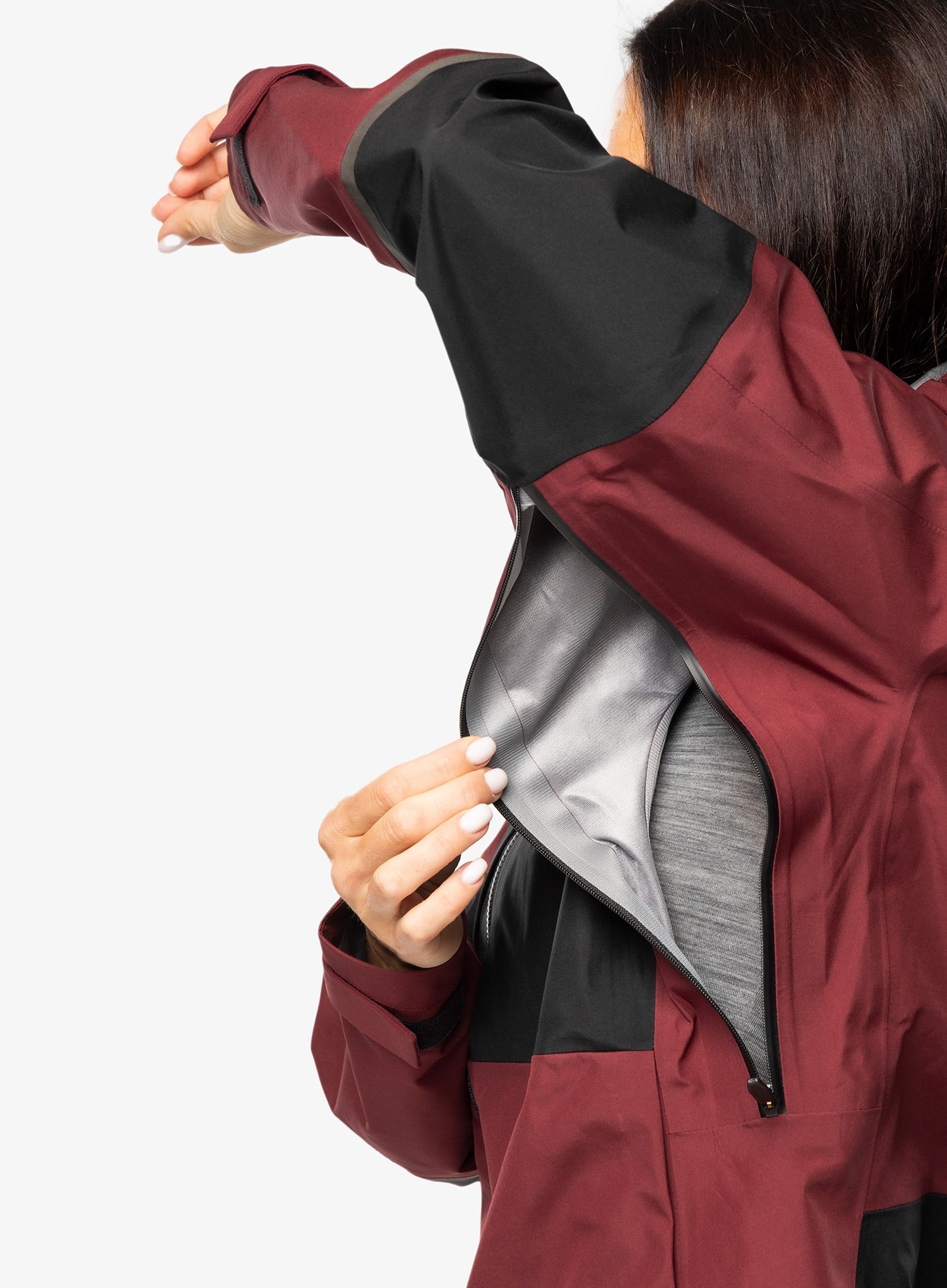 Dámská nepromokavá bunda s membránou adidas TERREX Xploric GORE-TEX Rain Jacket - shadow red/black