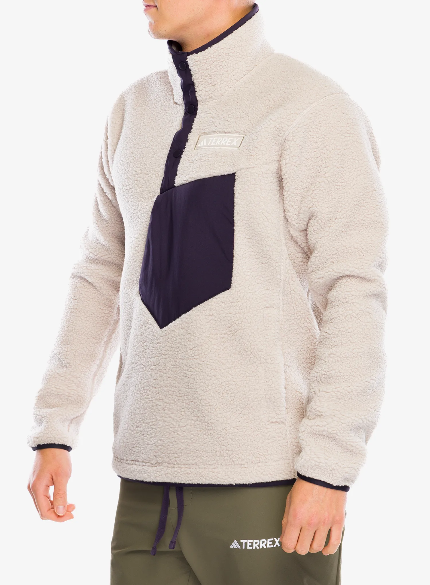 Fleecová bunda adidas TERREX Xploric High Pile Fleece Pullover - wonder beige
