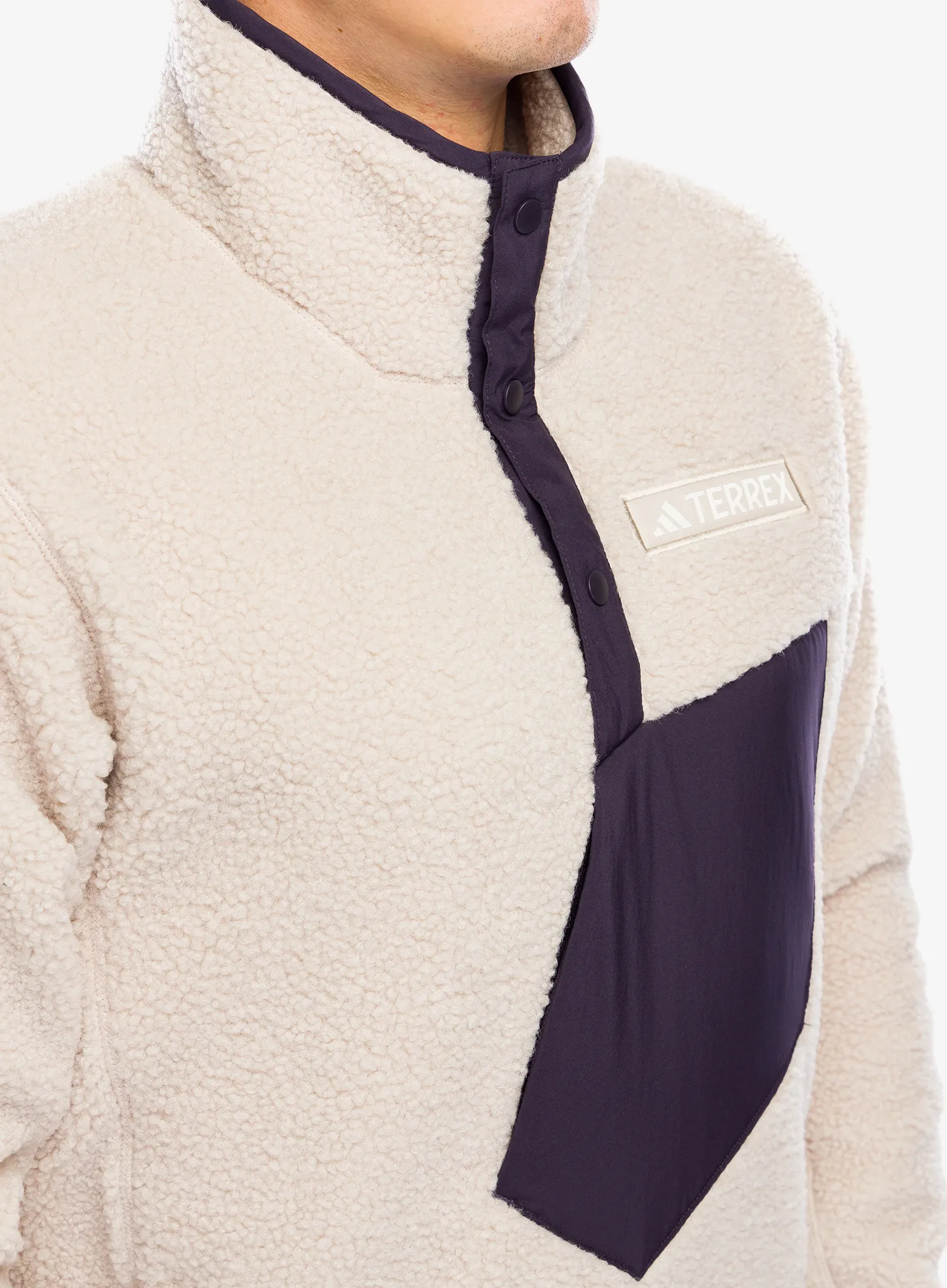Fleecová bunda adidas TERREX Xploric High Pile Fleece Pullover - wonder beige