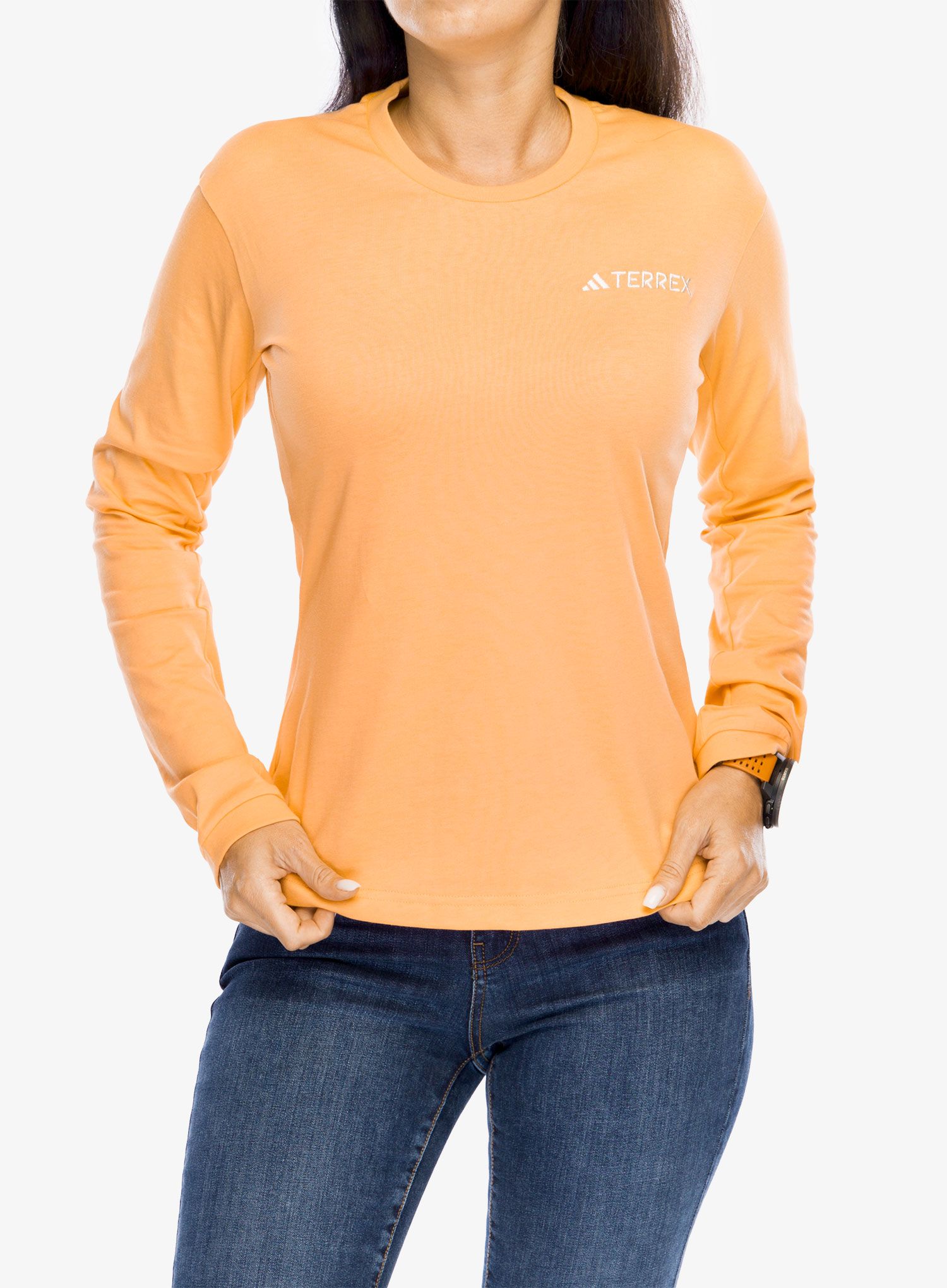 Dámské triko s dlouhým rukávem adidas TERREX Xploric Logo LS Tee - amber tint