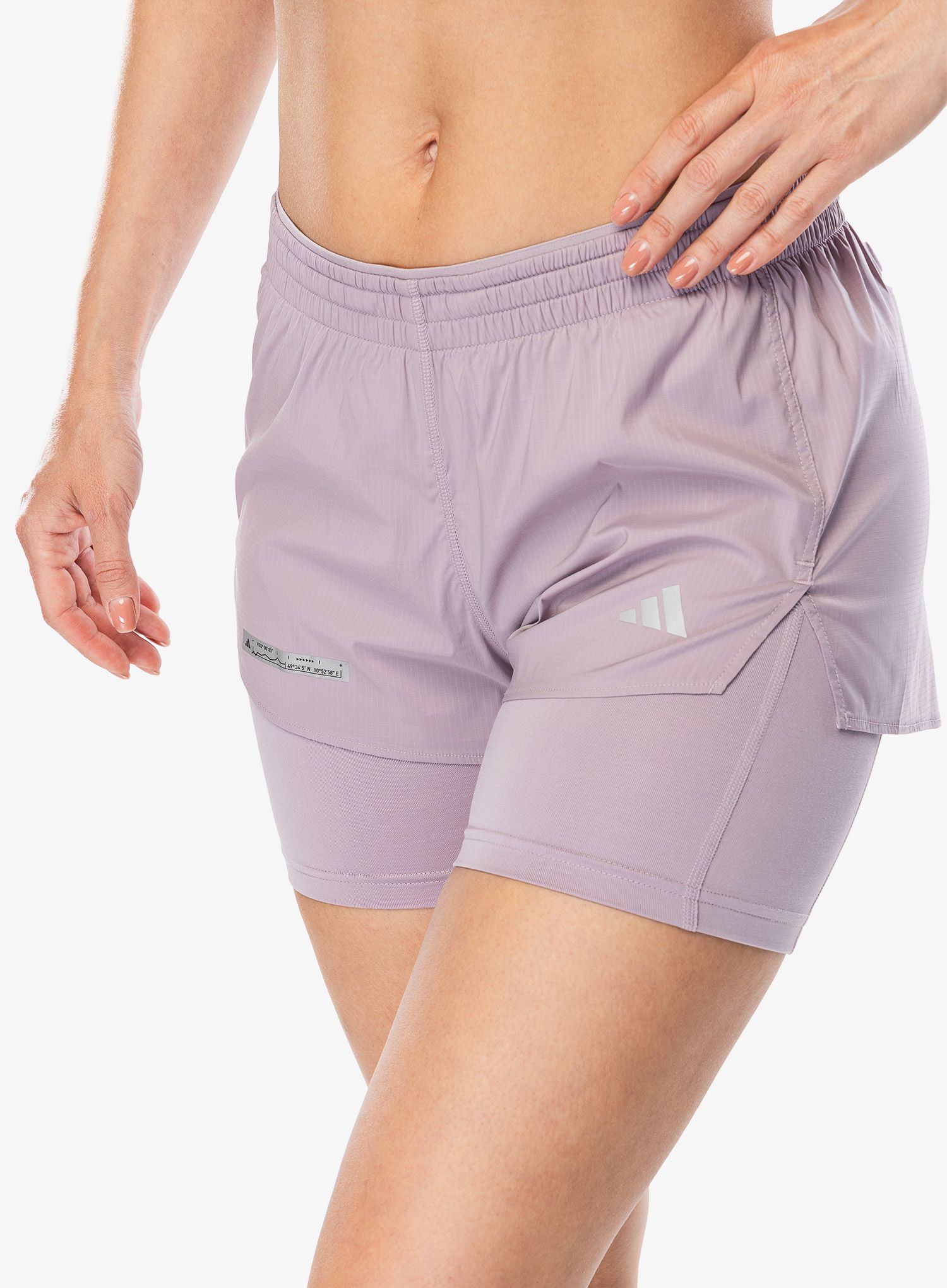 Běžecké kraťasy dámské adidas Ultimate 2in1 Short - preloved fig