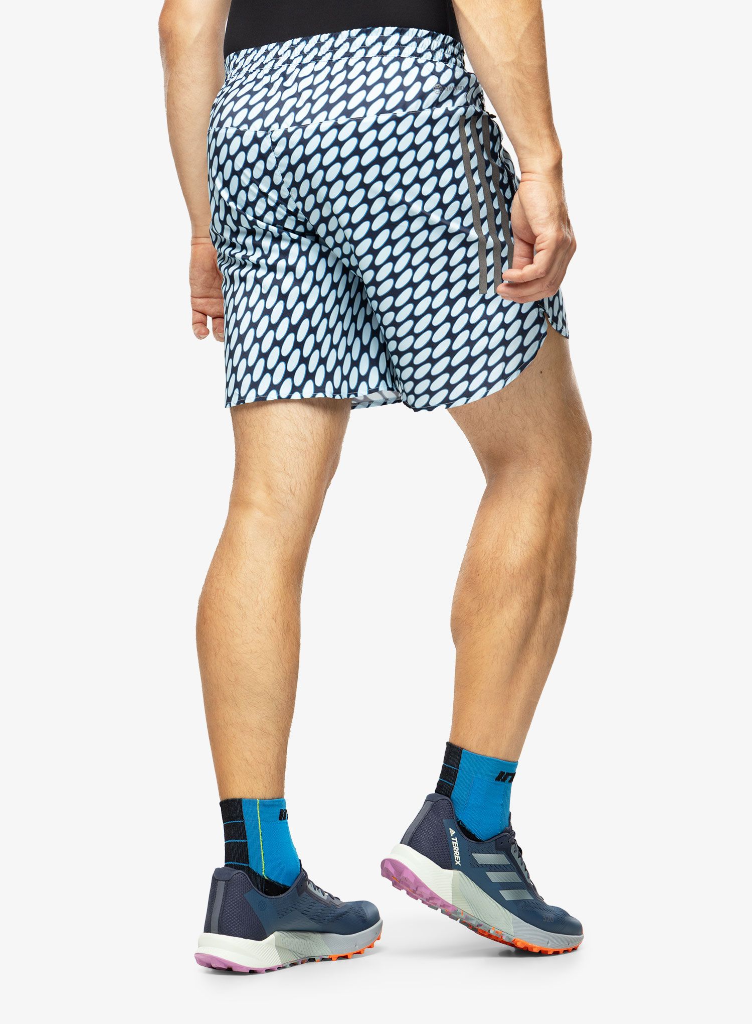 Pánské běžecké kraťasy adidas x Marimekko Run Icons 3-Stripes Shorts - ice blue/legend ink/blue