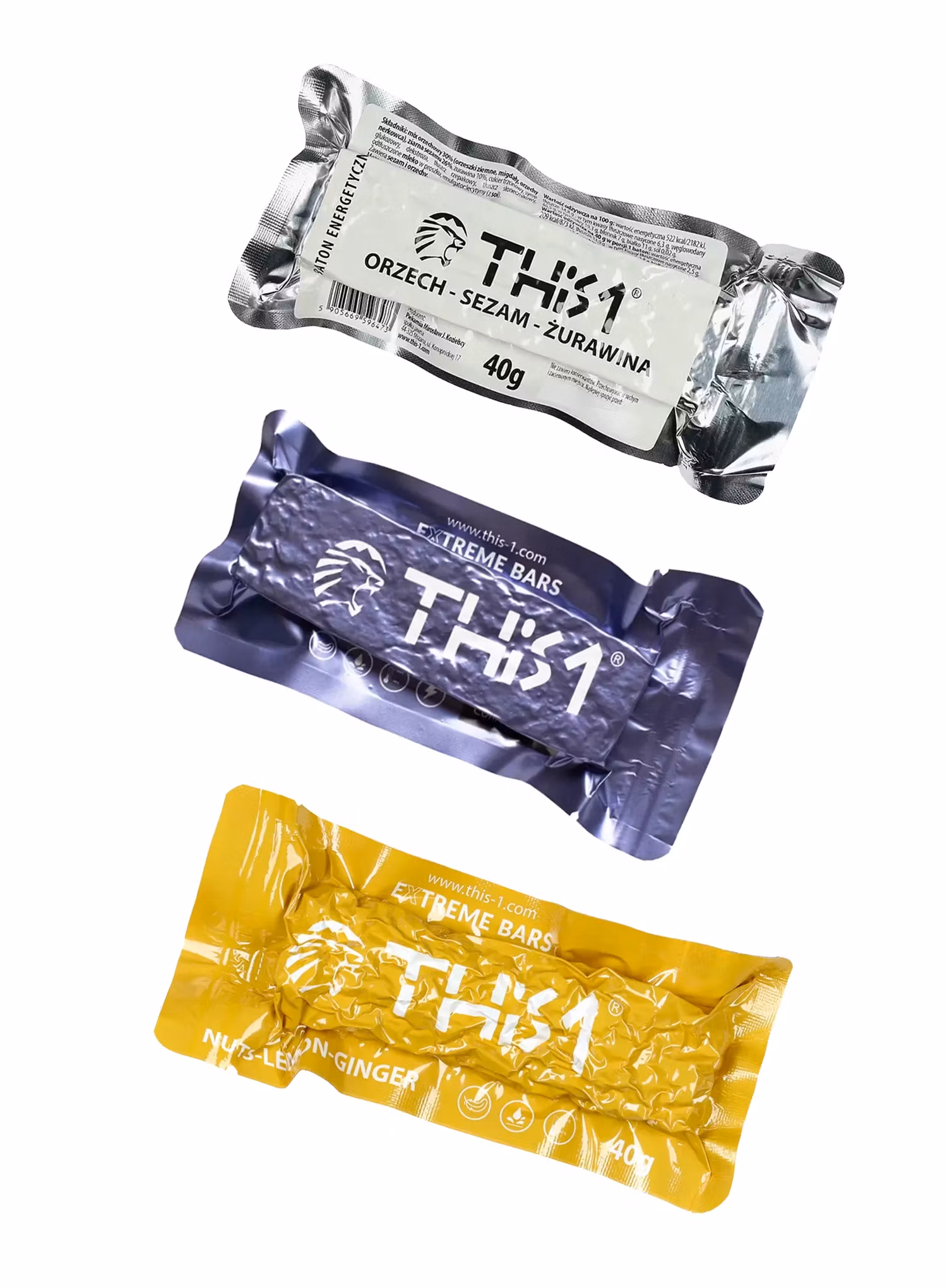Energetická tyčinka This-1 Energy 3 pack - nuts/lemon/ginger, nuts/sesame/cranberry, nuts/black currant