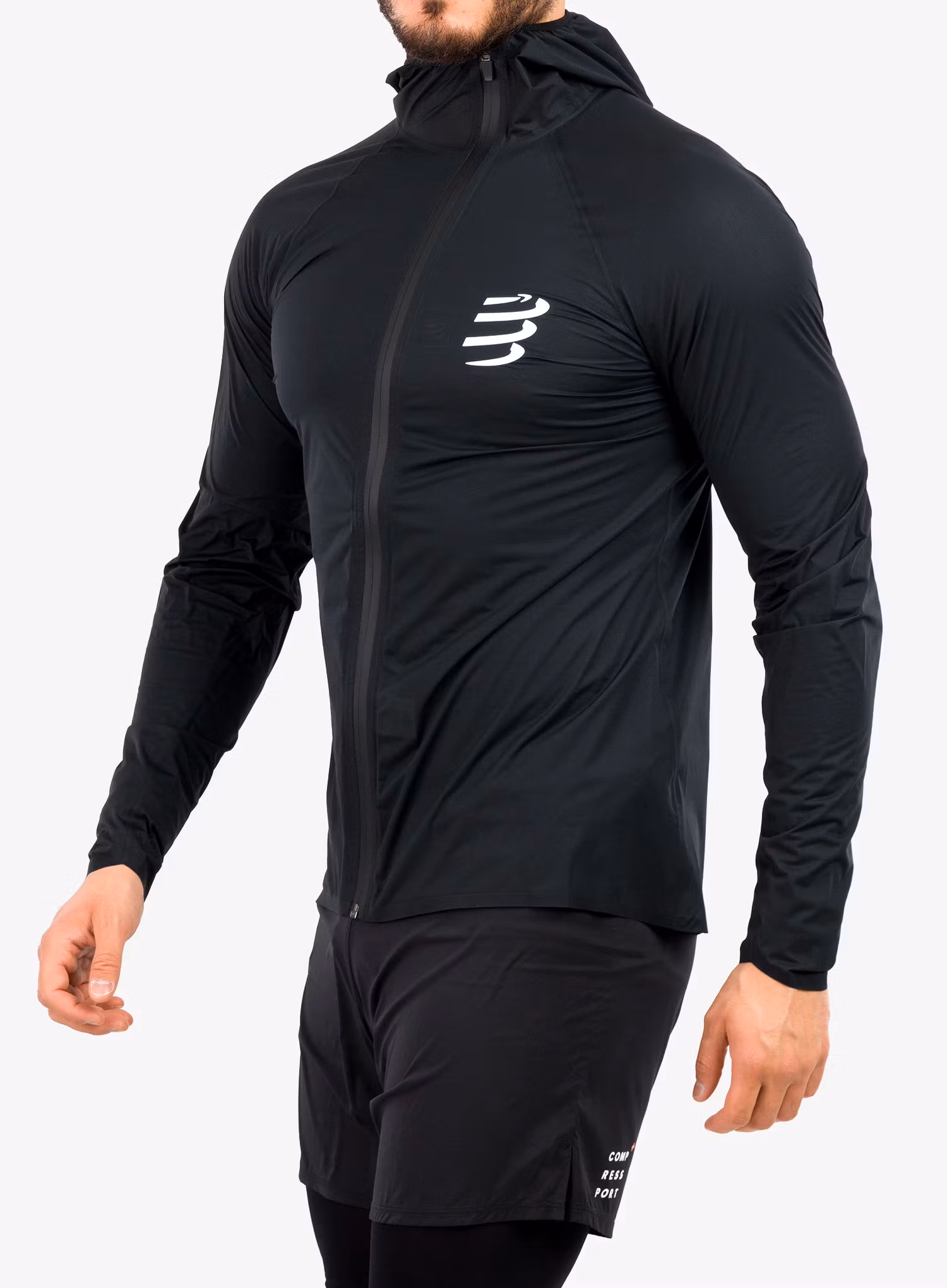Běžecká bunda Compressport Hurricane Waterproof 10/10 Jacket - black