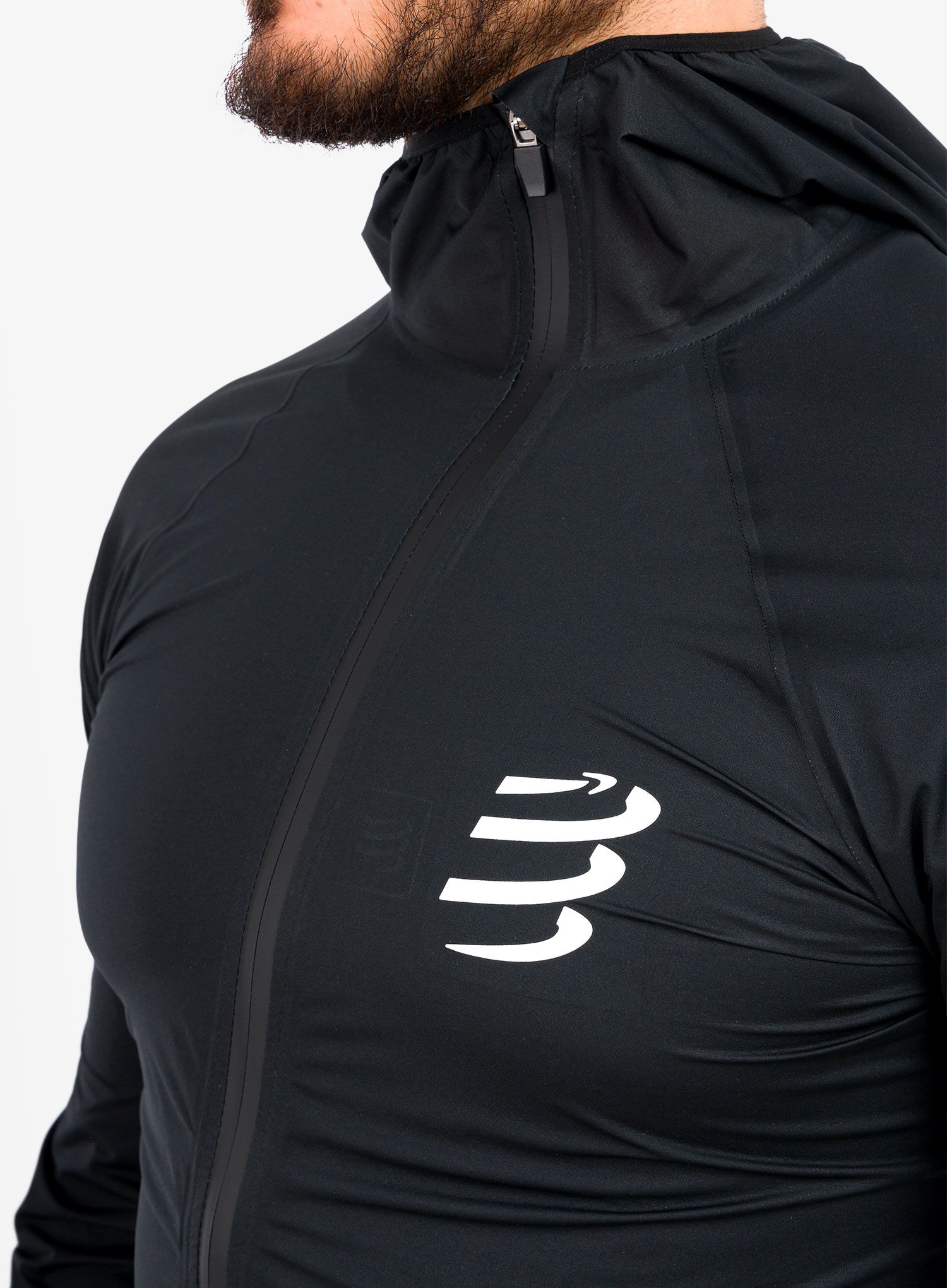 Běžecká bunda Compressport Hurricane Waterproof 10/10 Jacket - black