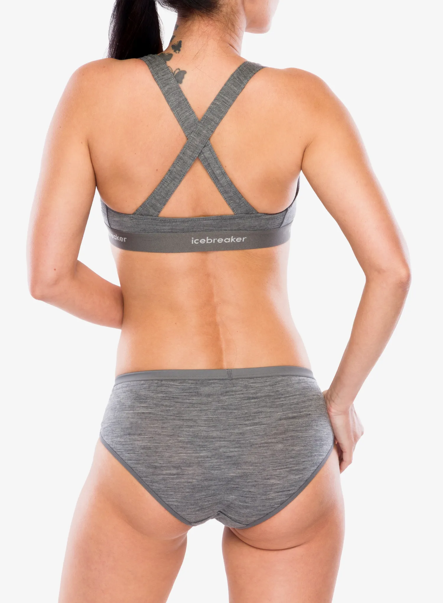 Sportovní podprsenka Icebreaker Merino 125 Cool-Lite Sprite Racerback Bra - gritstone hthr