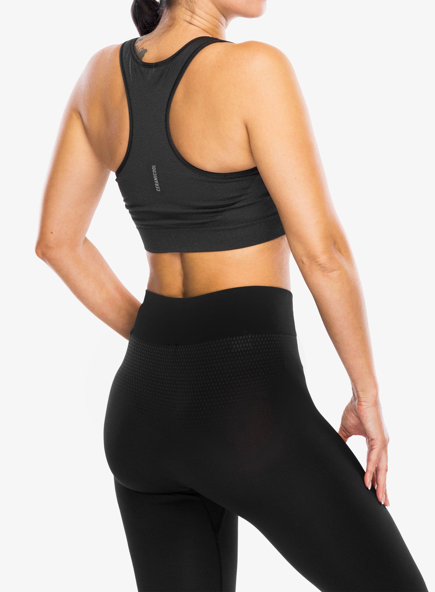 Sportovní podprsenka Odlo Medium Ceramicool Sport Bra Seamless - black melange