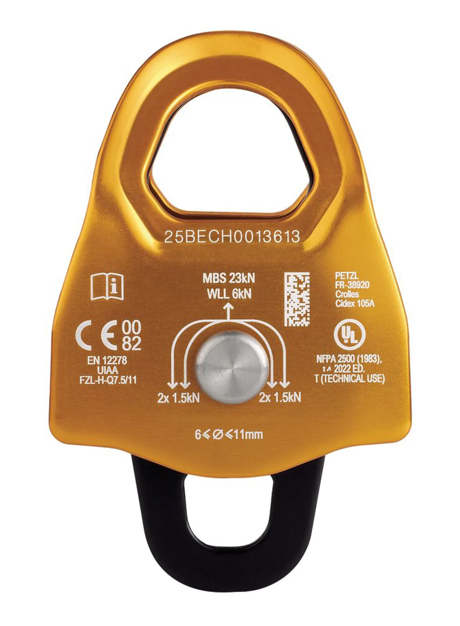 Dvojitá kladka Petzl Minder S2 - yellow