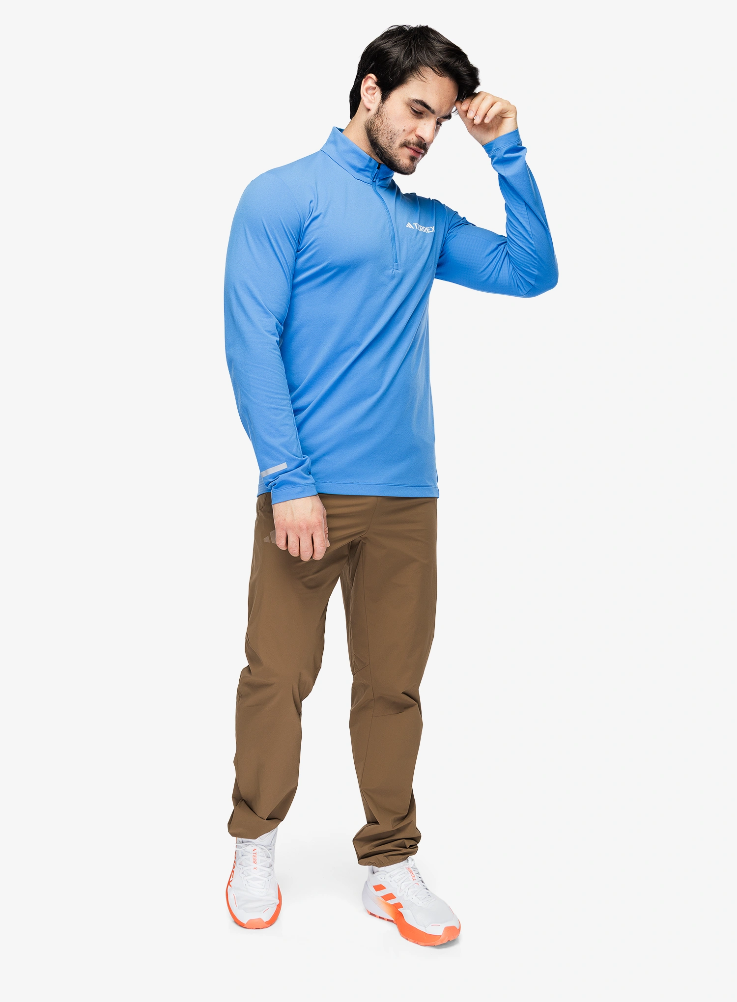 Mikina bez kapuce adidas TERREX Xploric Half Zip Ls - ray blue