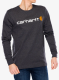 Mikina bez kapuce Carhartt Core Logo T-Shirt L/S - carbon heather
