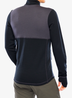 Mikina bez kapuce Dovre Mid-Layer 100% Merino Wool W/Z - black