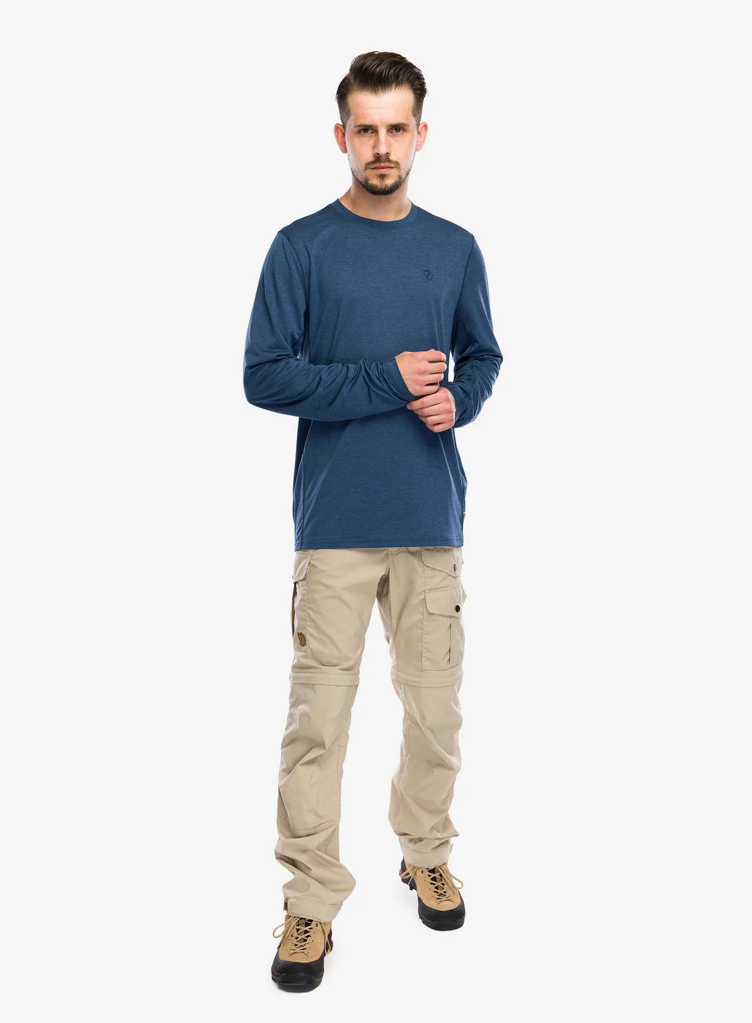 Mikina bez kapuce Fjallraven Abisko Day Hike LS - indigo blue