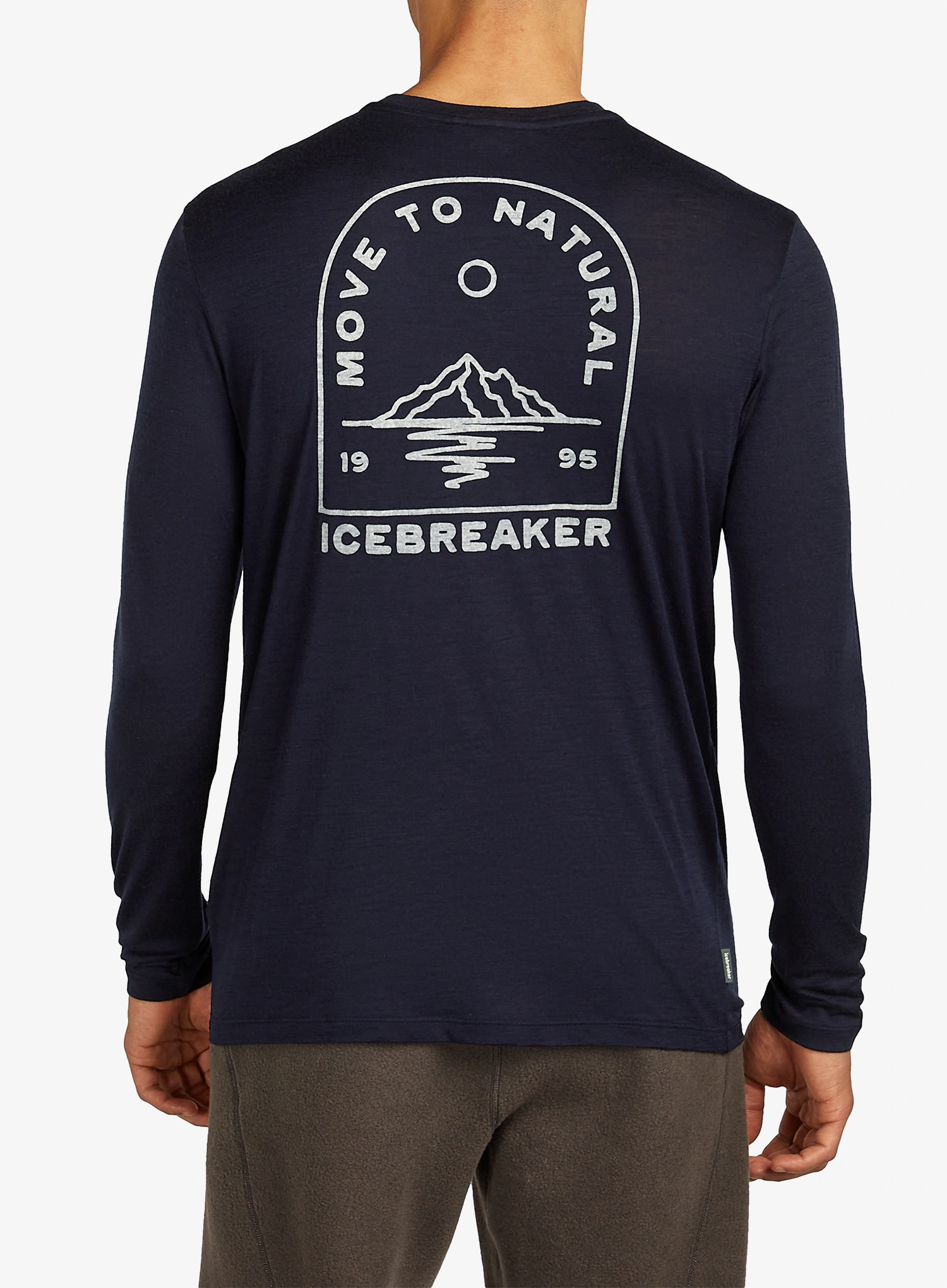 Mikina bez kapuce Icebreaker Merino 150 Tech Lite LS Tee Road To Cook - midnight navy