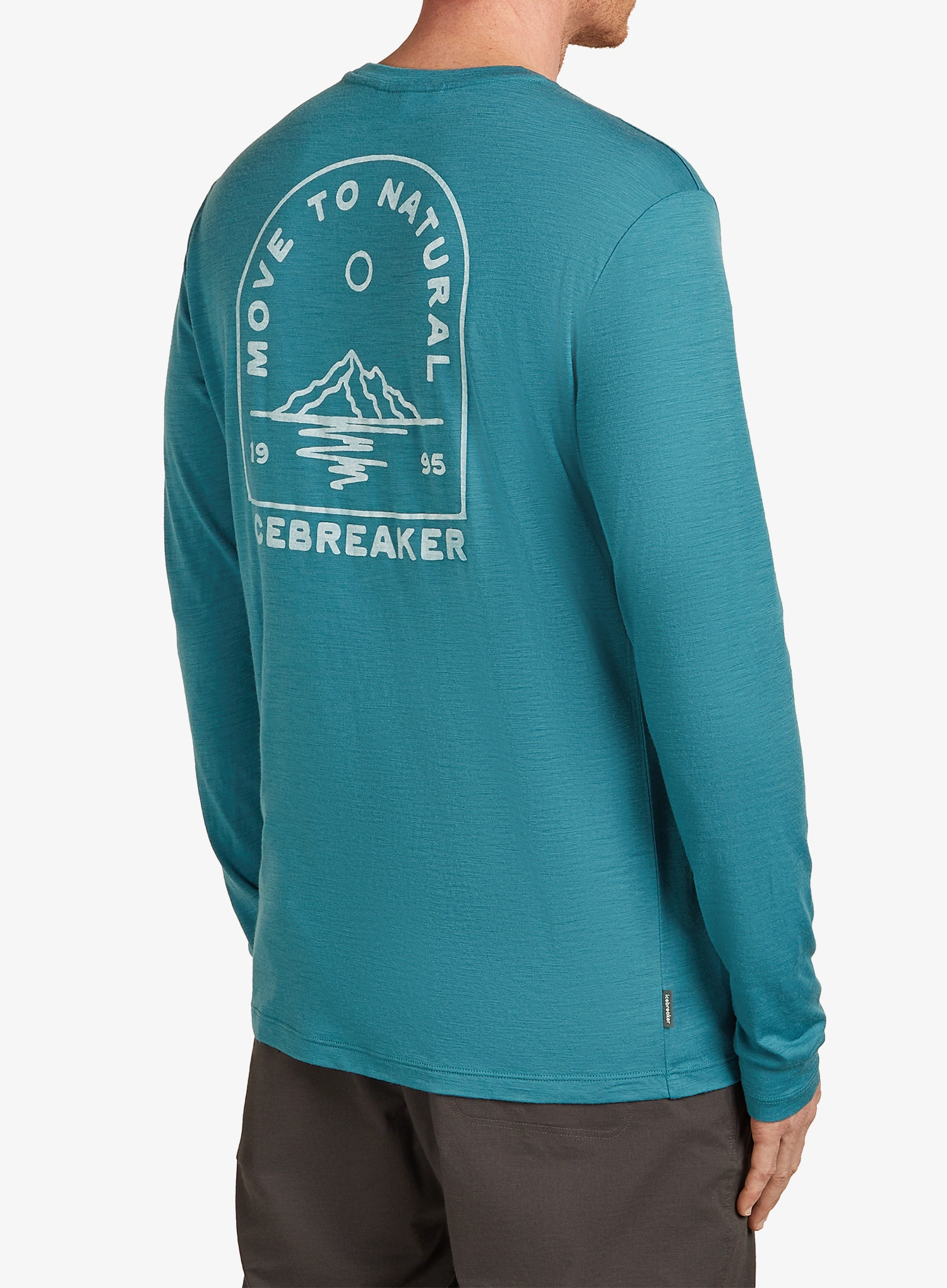 Mikina bez kapuce Icebreaker Merino 150 Tech Lite LS Tee Road To Cook - topaz