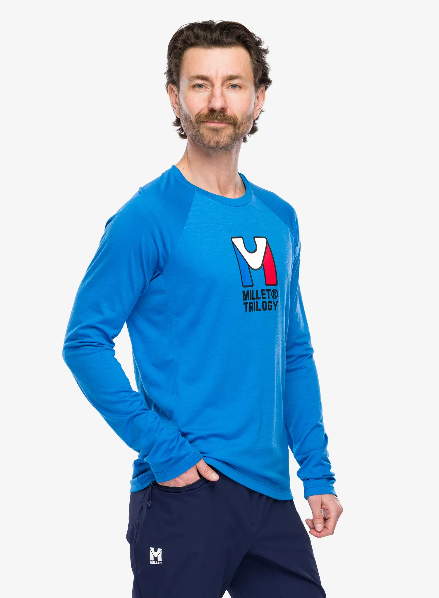 Mikina bez kapuce Millet Trilogy Wool TS LS - icon blue
