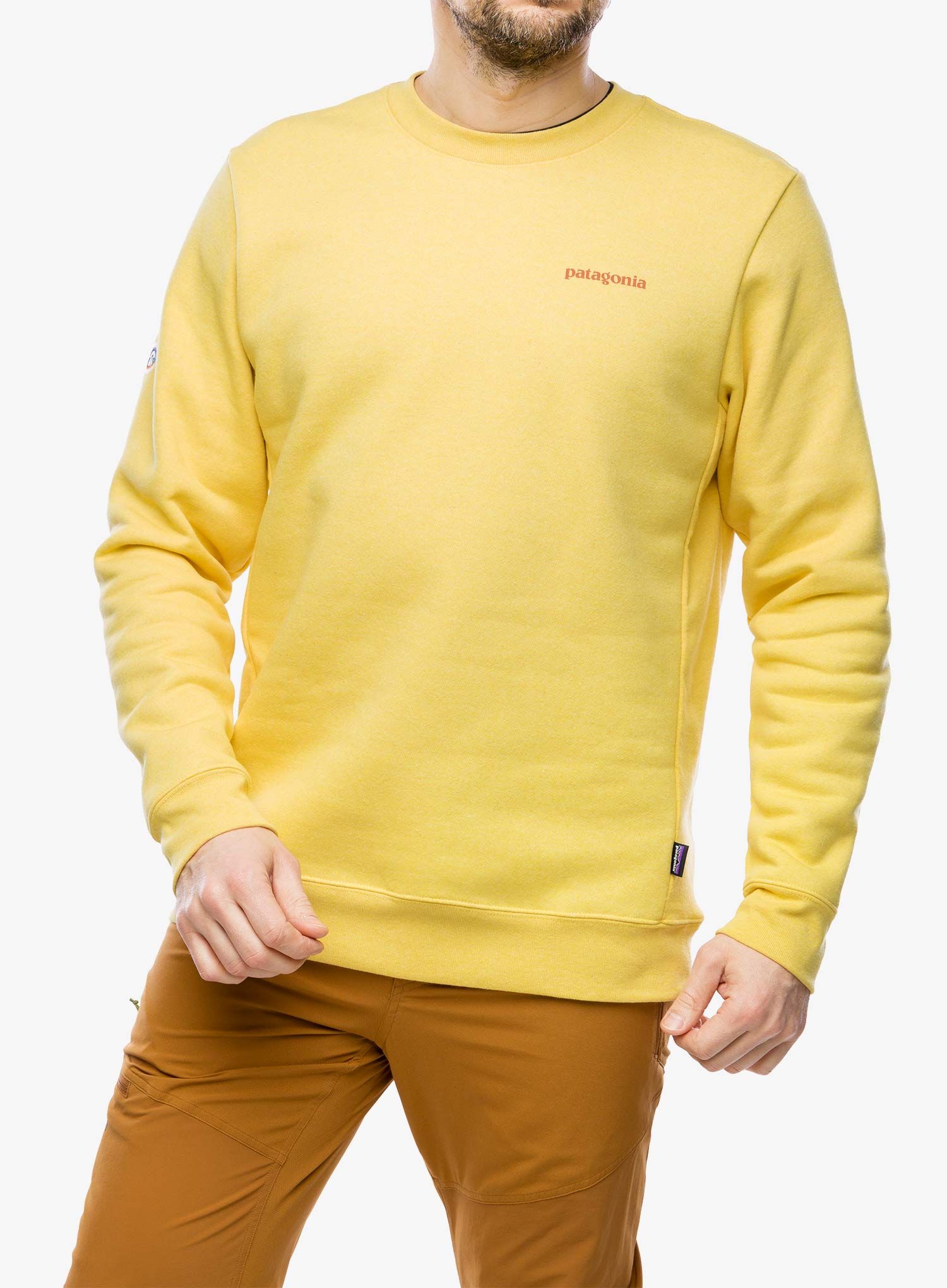 Mikina bez kapuce Patagonia Fitz Roy Icon Uprisal Crew Sweatshirt - milled yellow