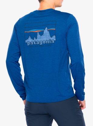 Mikina bez kapuce Patagonia L/S Cap Cool Daily Graphic Shirt - 73 skyline/clement blue x-dye