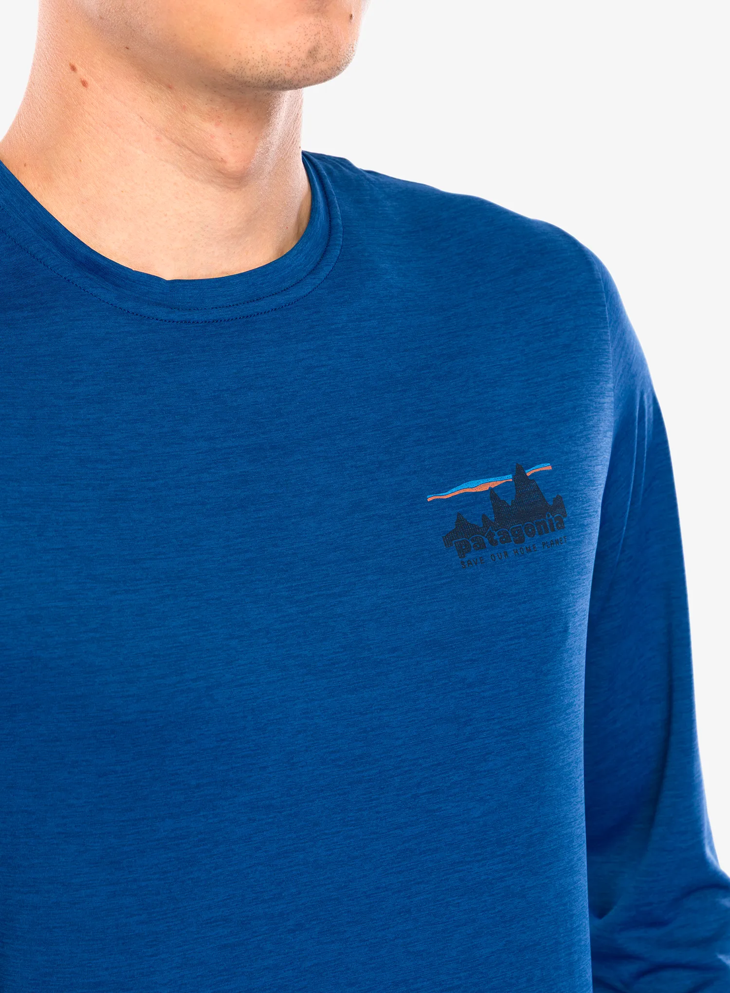 Mikina bez kapuce Patagonia L/S Cap Cool Daily Graphic Shirt - 73 skyline/clement blue x-dye