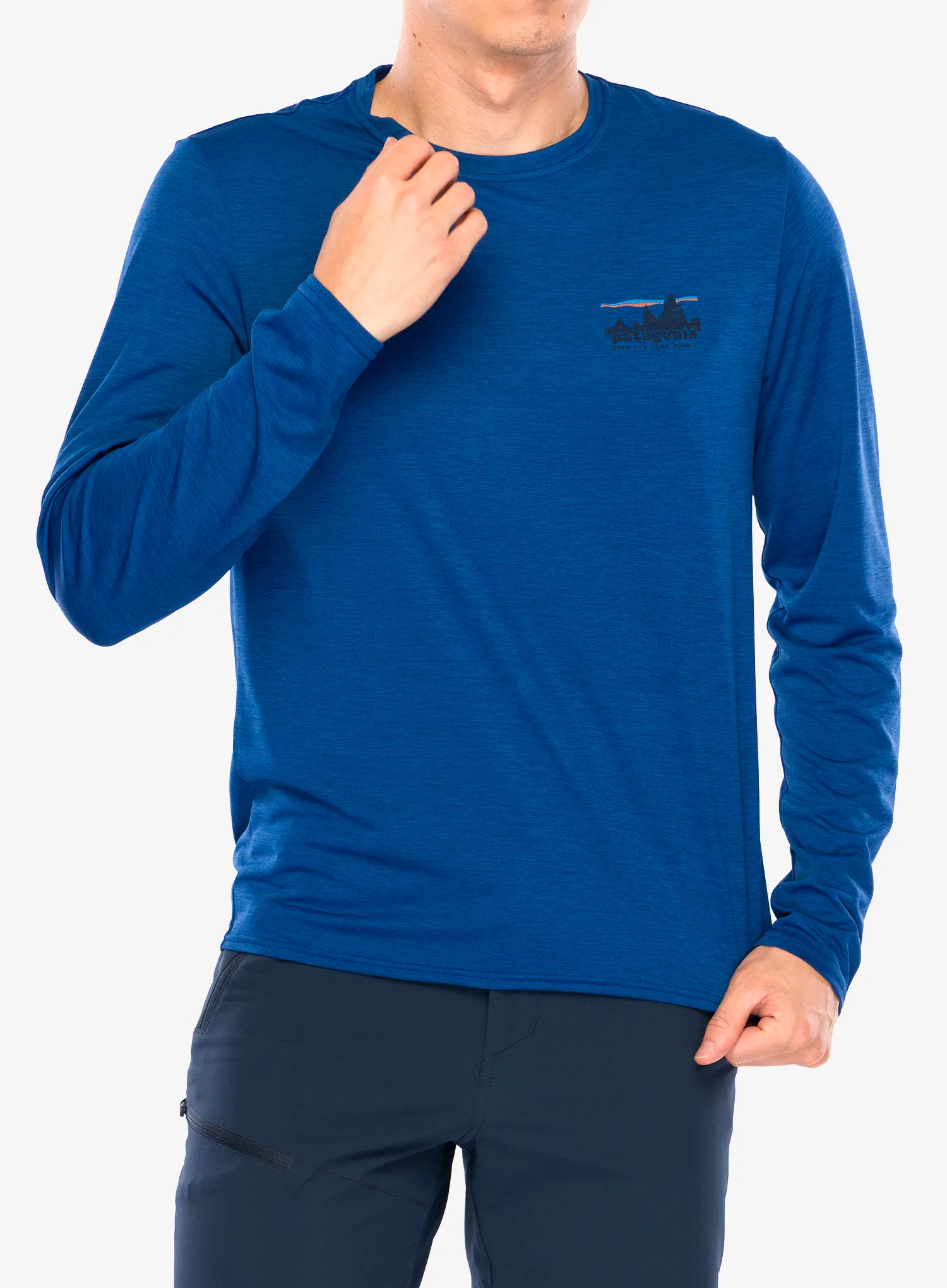 Mikina bez kapuce Patagonia L/S Cap Cool Daily Graphic Shirt - 73 skyline/clement blue x-dye