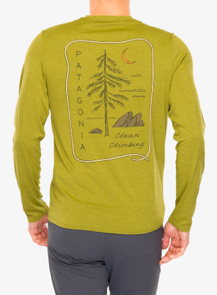 Mikina bez kapuce Patagonia L/S Cap Cool Daily Graphic Shirt Lands - clean climb roots/graze green