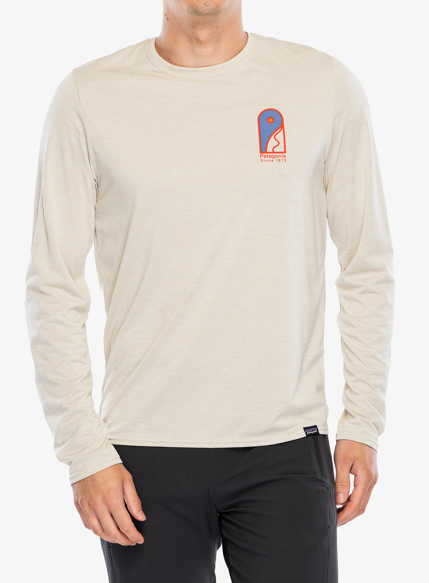 Mikina bez kapuce Patagonia L/S Cap Cool Daily Graphic Shirt Lands - earlylines/pumice x-dye