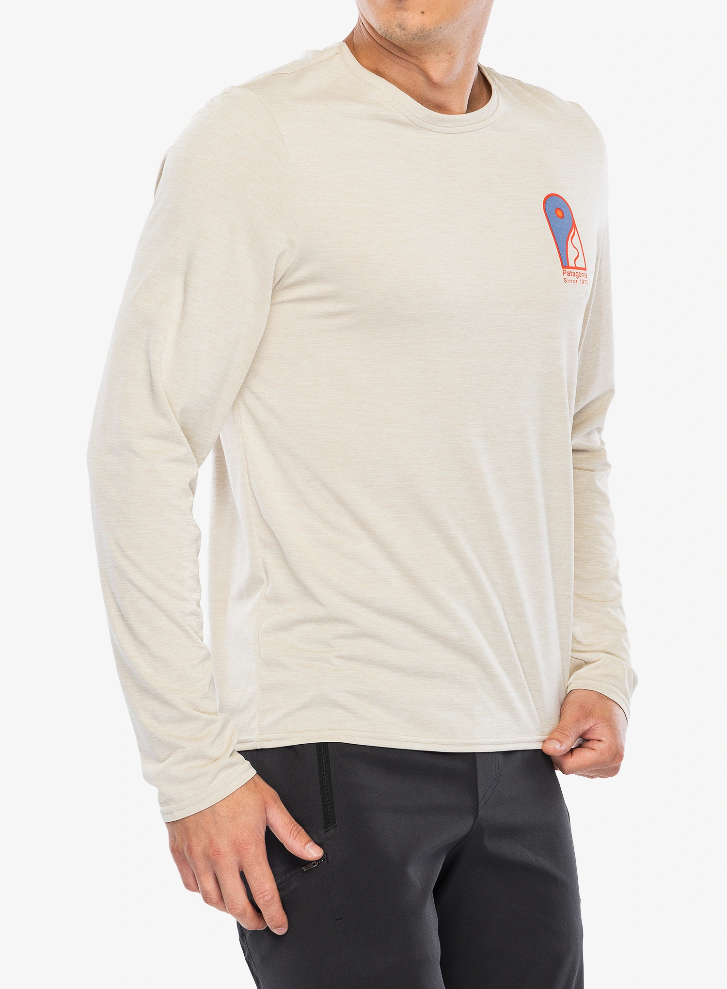 Mikina bez kapuce Patagonia L/S Cap Cool Daily Graphic Shirt Lands - earlylines/pumice x-dye
