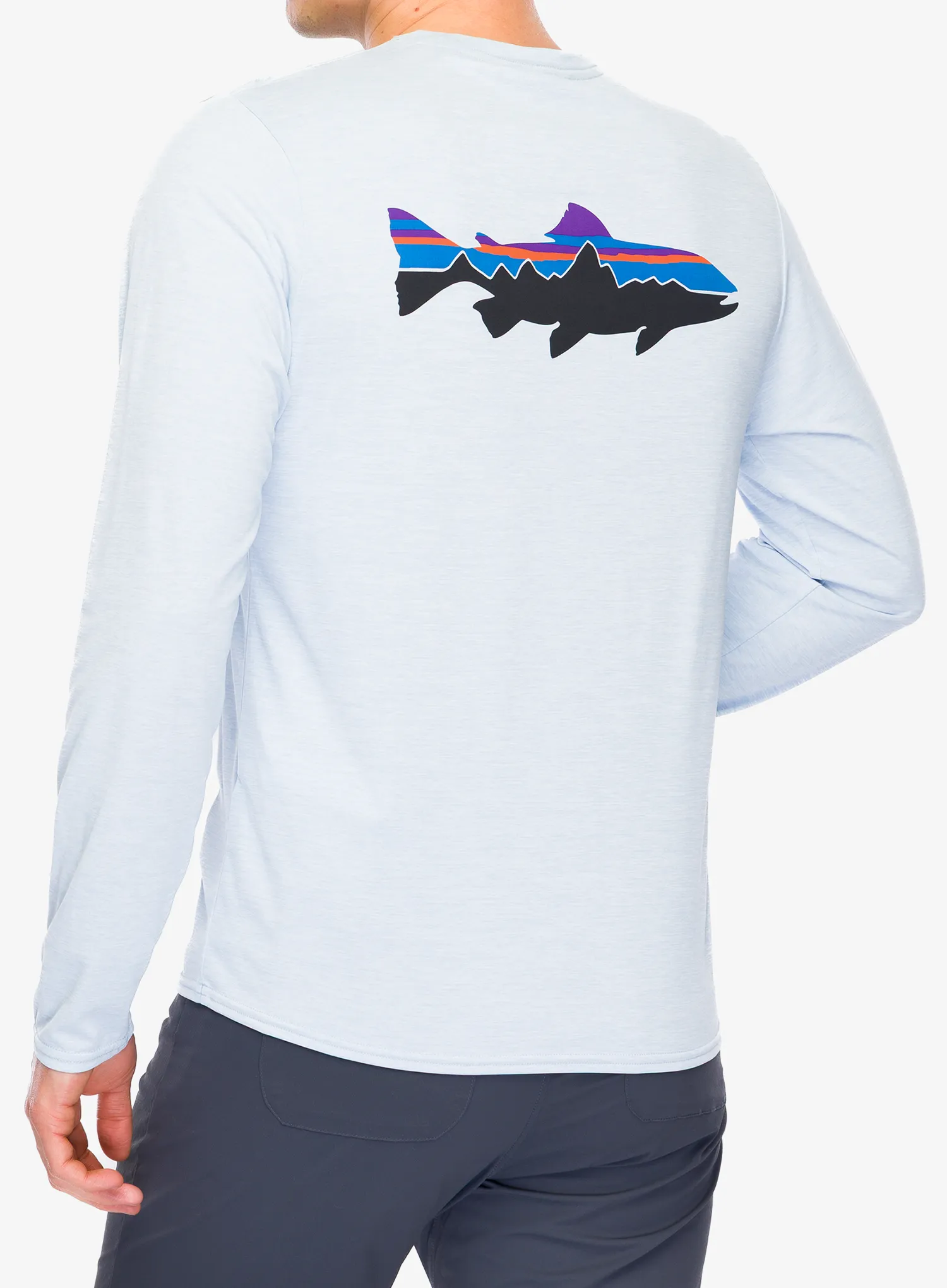 Mikina bez kapuce Patagonia L/S Cap Cool Daily Graphic Shirt Waters - fitz roy trout/fleck blue