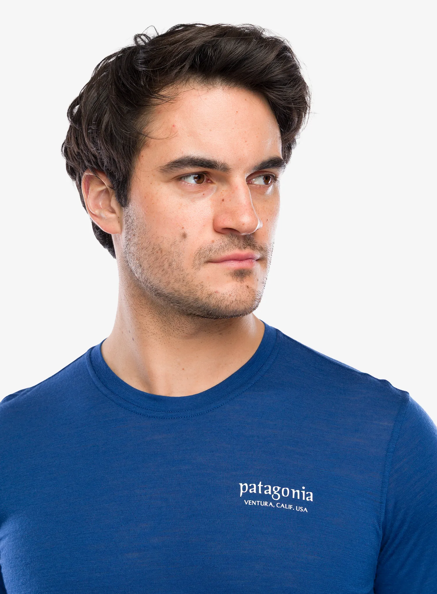 Mikina bez kapuce Patagonia L/S Cap Cool Merino Graphic Shirt - heritage header/clement blue