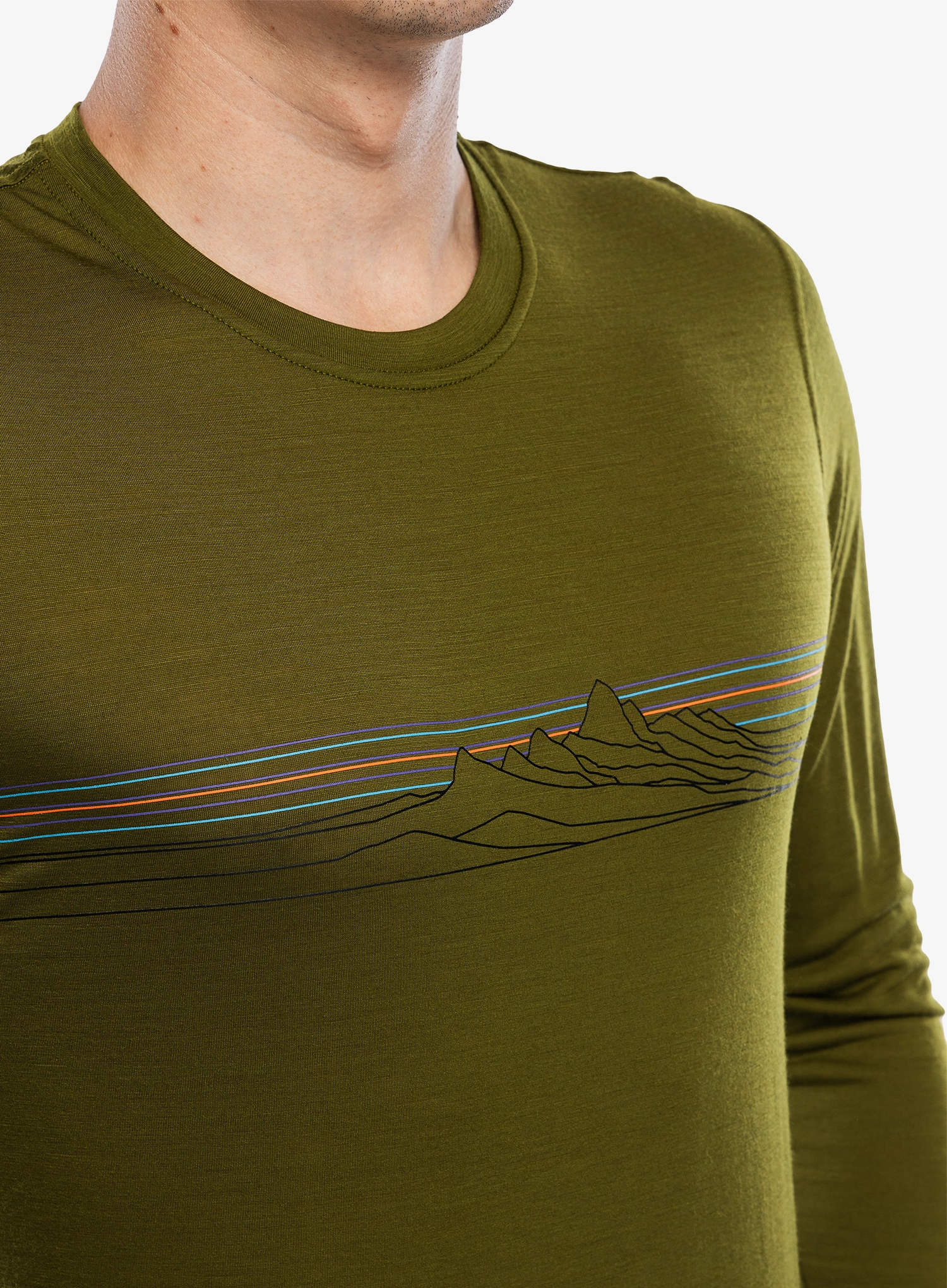 Mikina bez kapuce Patagonia L/S Cap Cool Merino Graphic Shirt - strata stripe/pond green