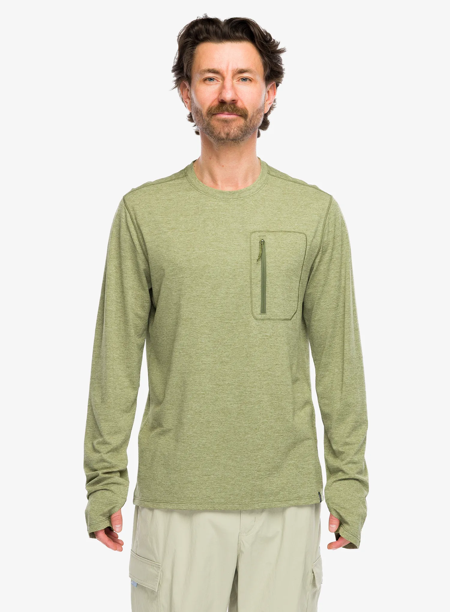 Mikina bez kapuce Patagonia L/S Cap Cool Sun Shirt - caper green/buckhorn grn x-dye