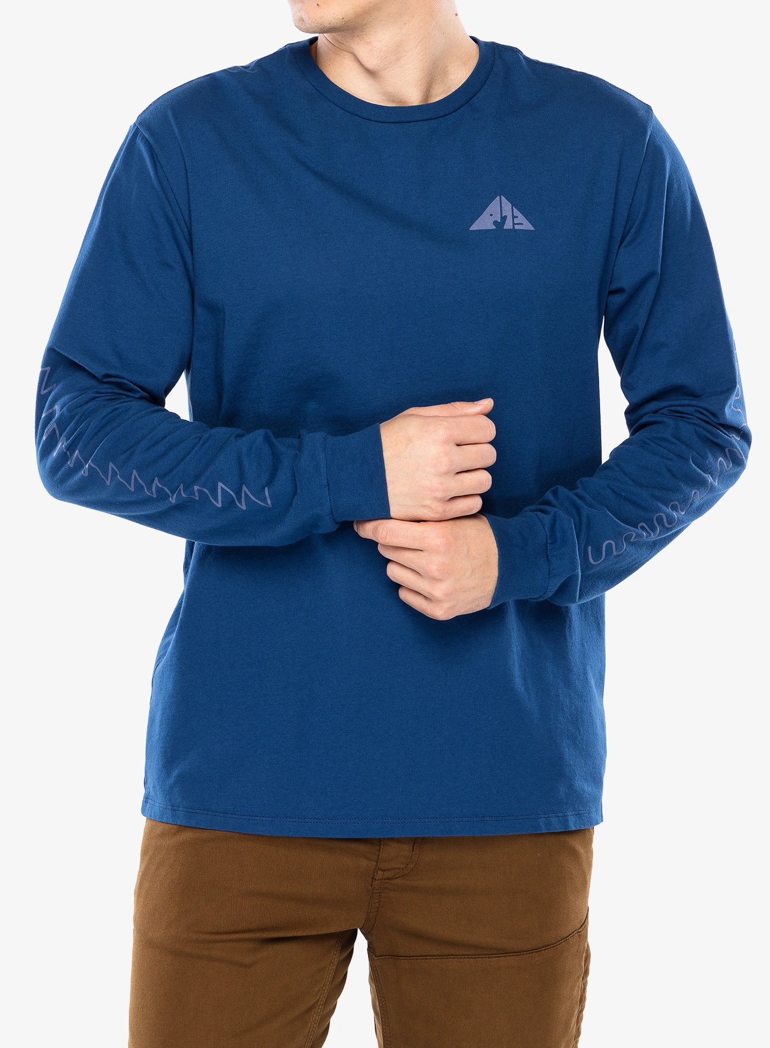 Mikina bez kapuce Patagonia L/S Driftways Organic T-Shirt - clement blue