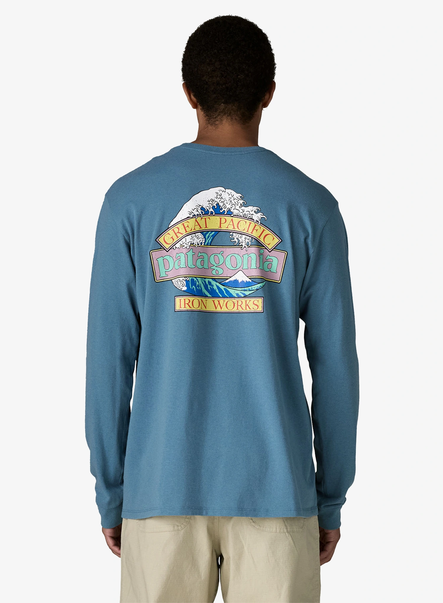 Mikina bez kapuce Patagonia L/S Great Waves Responsibili-Tee - shore blue