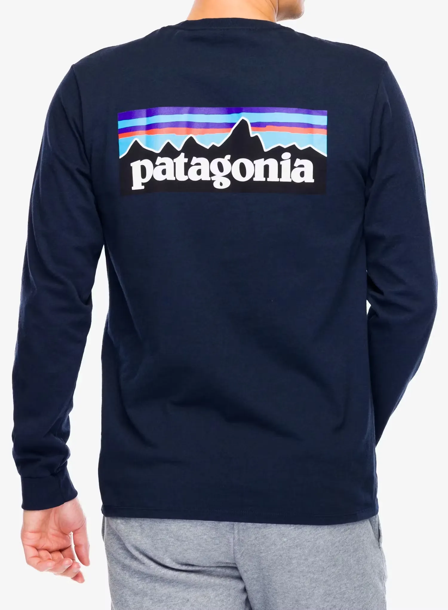 Mikina bez kapuce Patagonia L/S P-6 Logo Responsibili-Tee - new navy