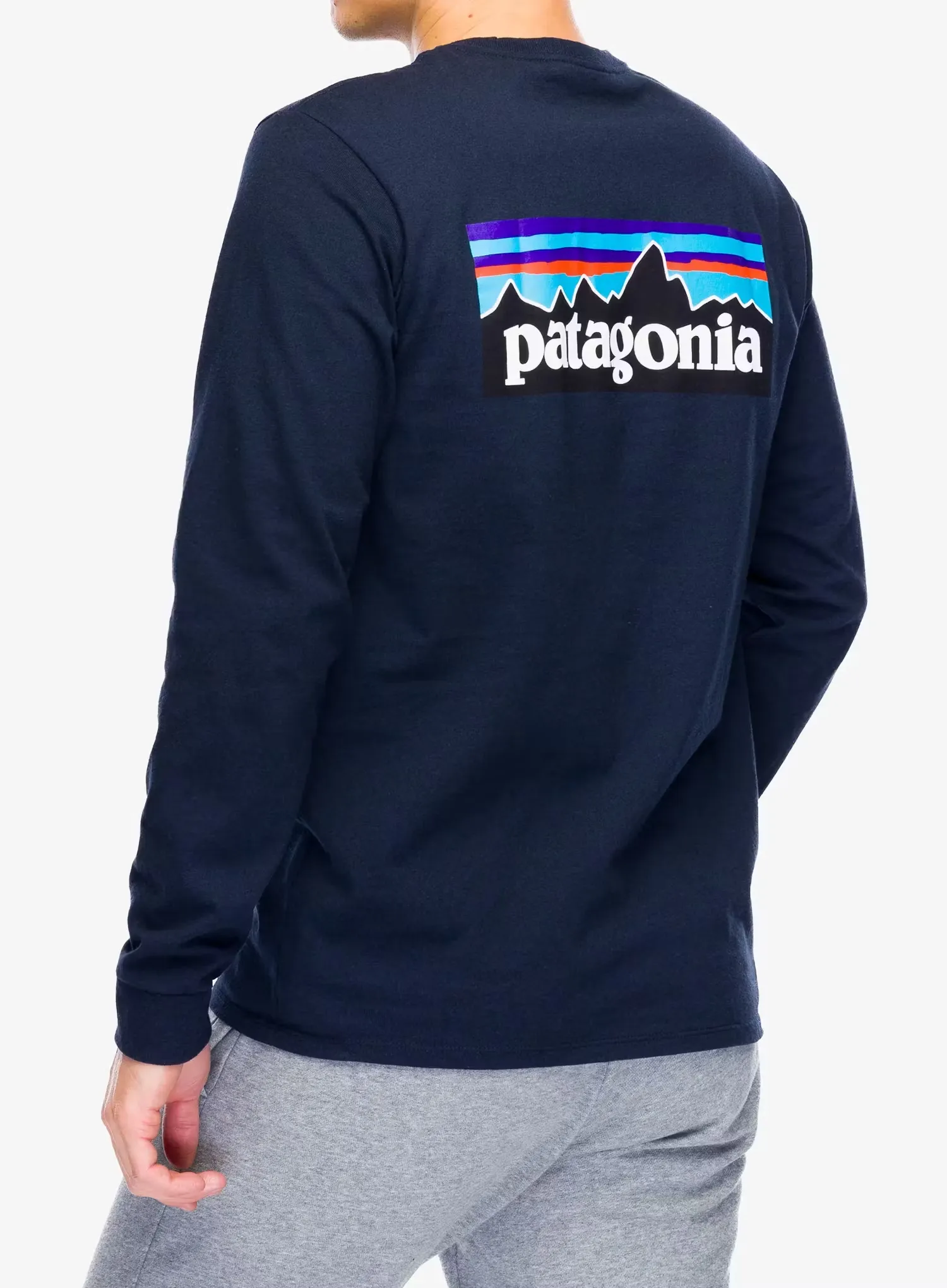 Mikina bez kapuce Patagonia L/S P-6 Logo Responsibili-Tee - new navy