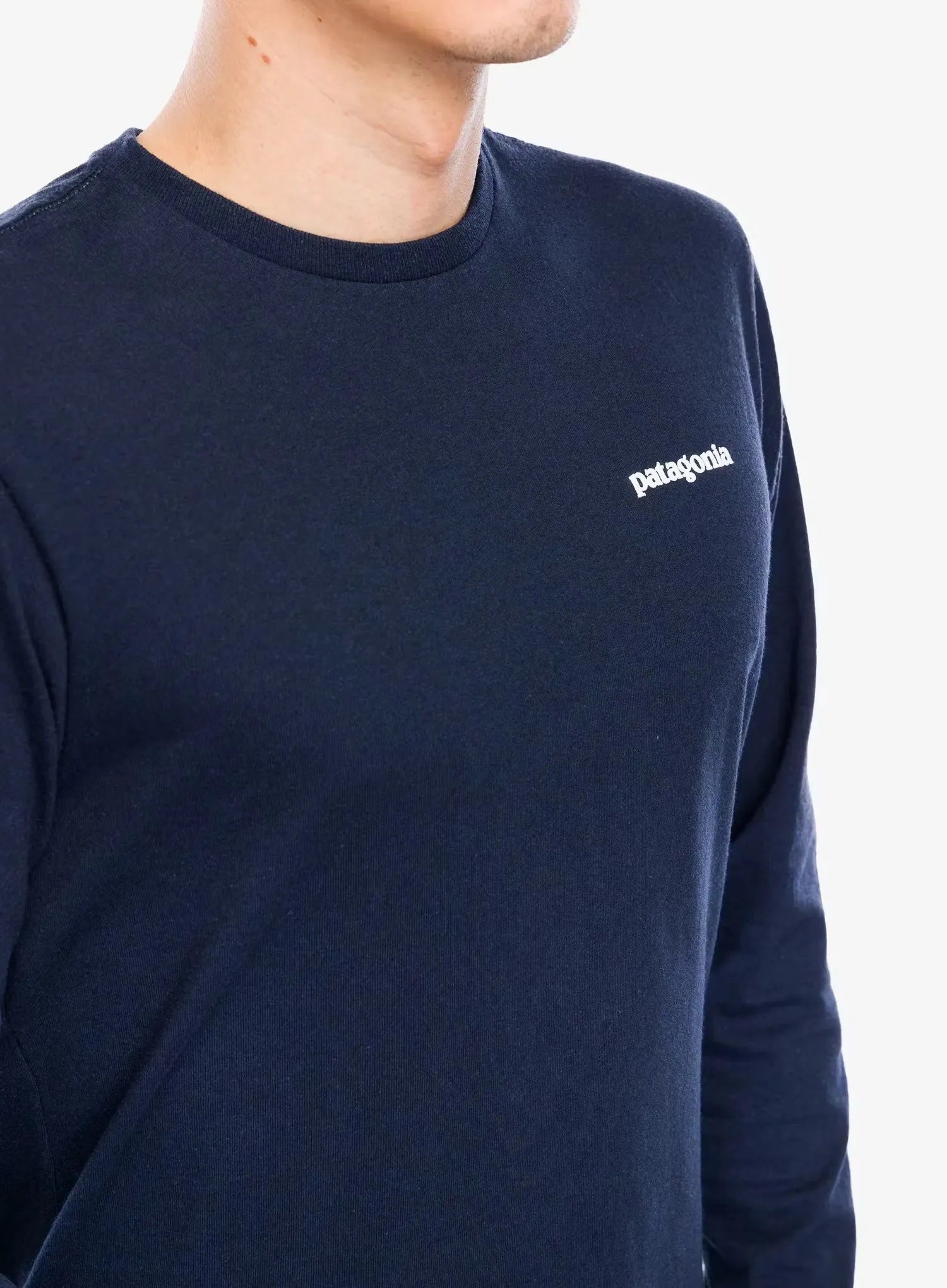 Mikina bez kapuce Patagonia L/S P-6 Logo Responsibili-Tee - new navy