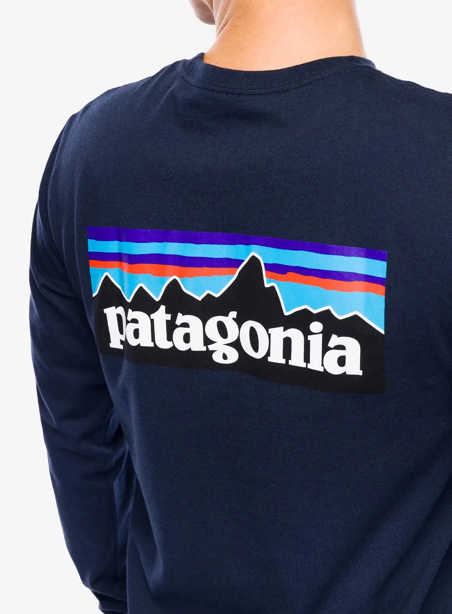 Mikina bez kapuce Patagonia L/S P-6 Logo Responsibili-Tee - new navy