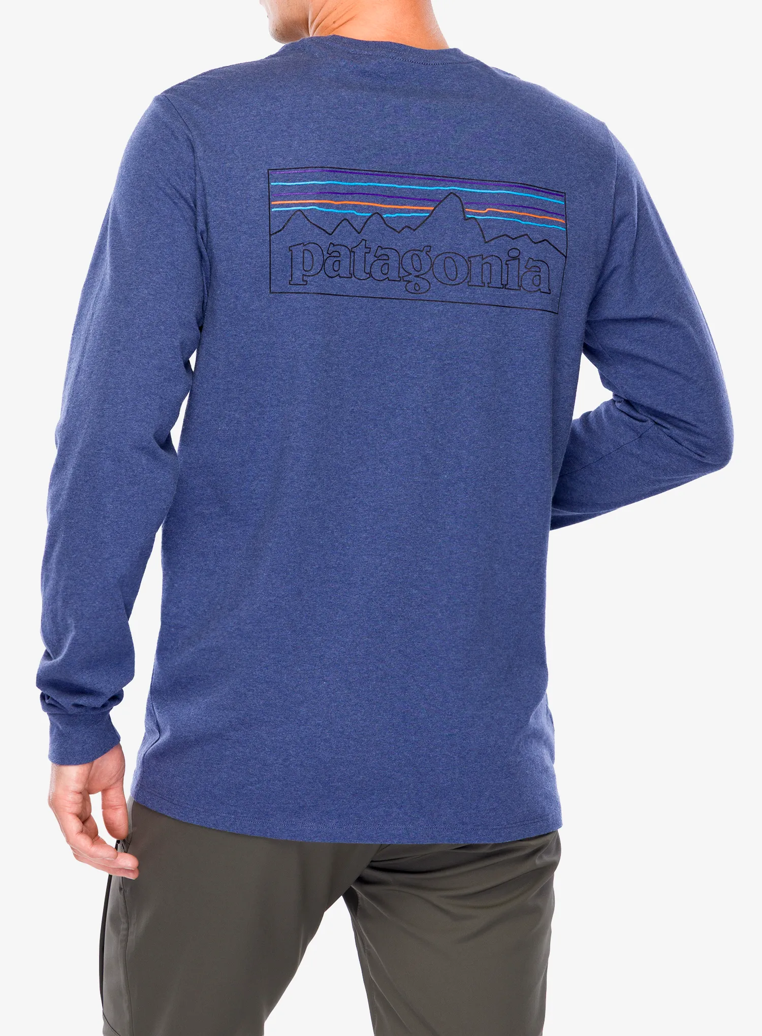 Mikina bez kapuce Patagonia L/S P-6 Logo Responsibili-Tee - p-6 outline/current blue