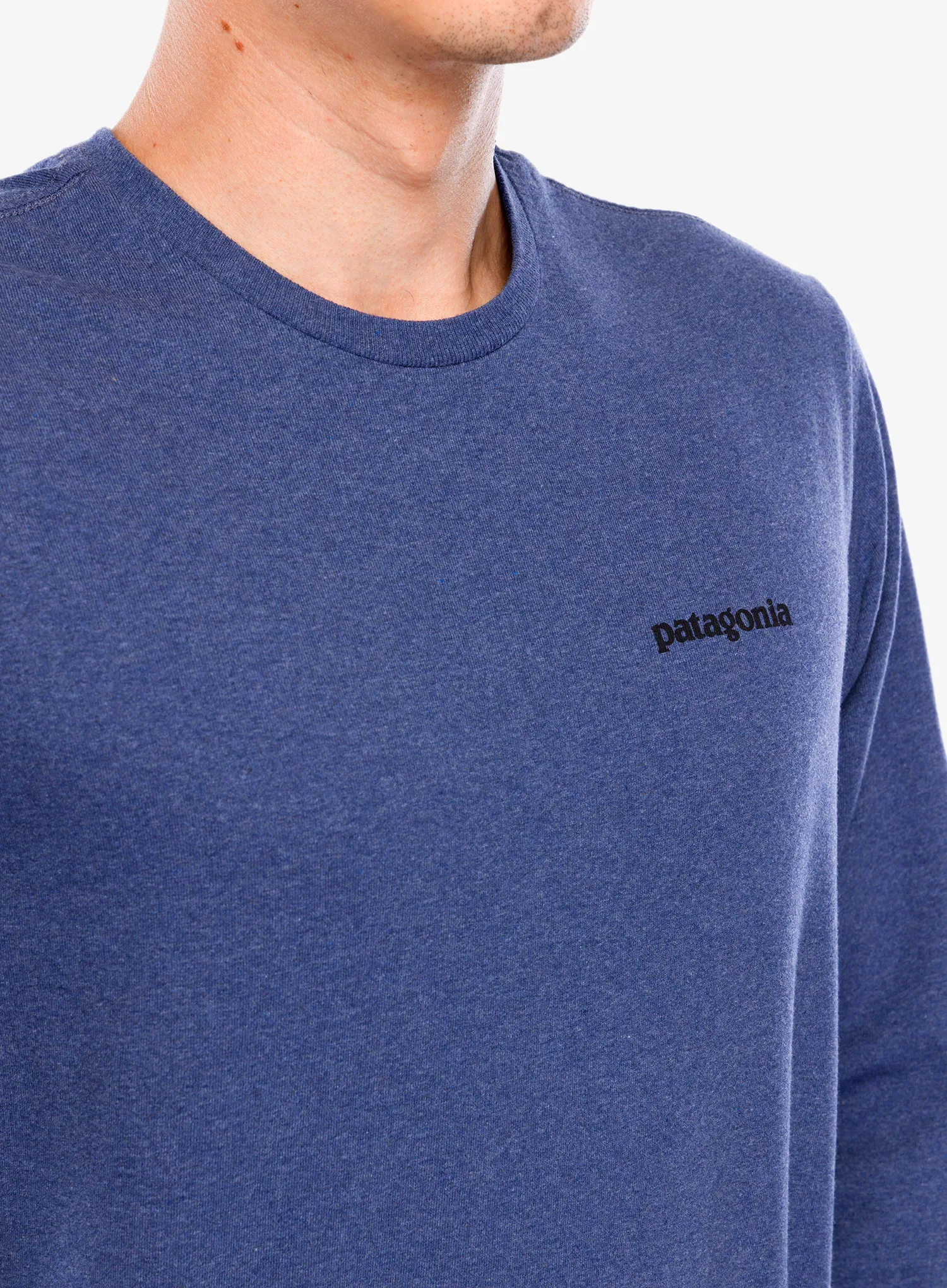 Mikina bez kapuce Patagonia L/S P-6 Logo Responsibili-Tee - p-6 outline/current blue