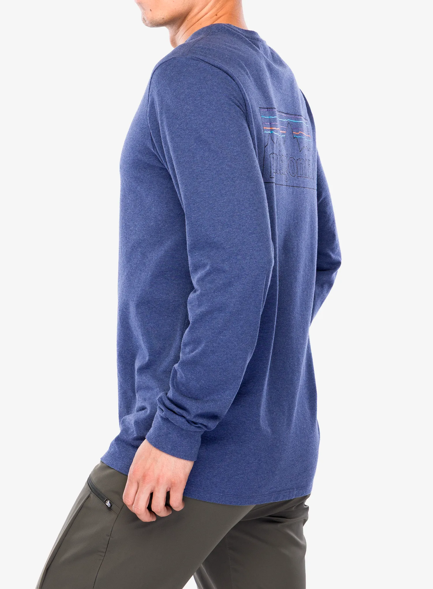 Mikina bez kapuce Patagonia L/S P-6 Logo Responsibili-Tee - p-6 outline/current blue