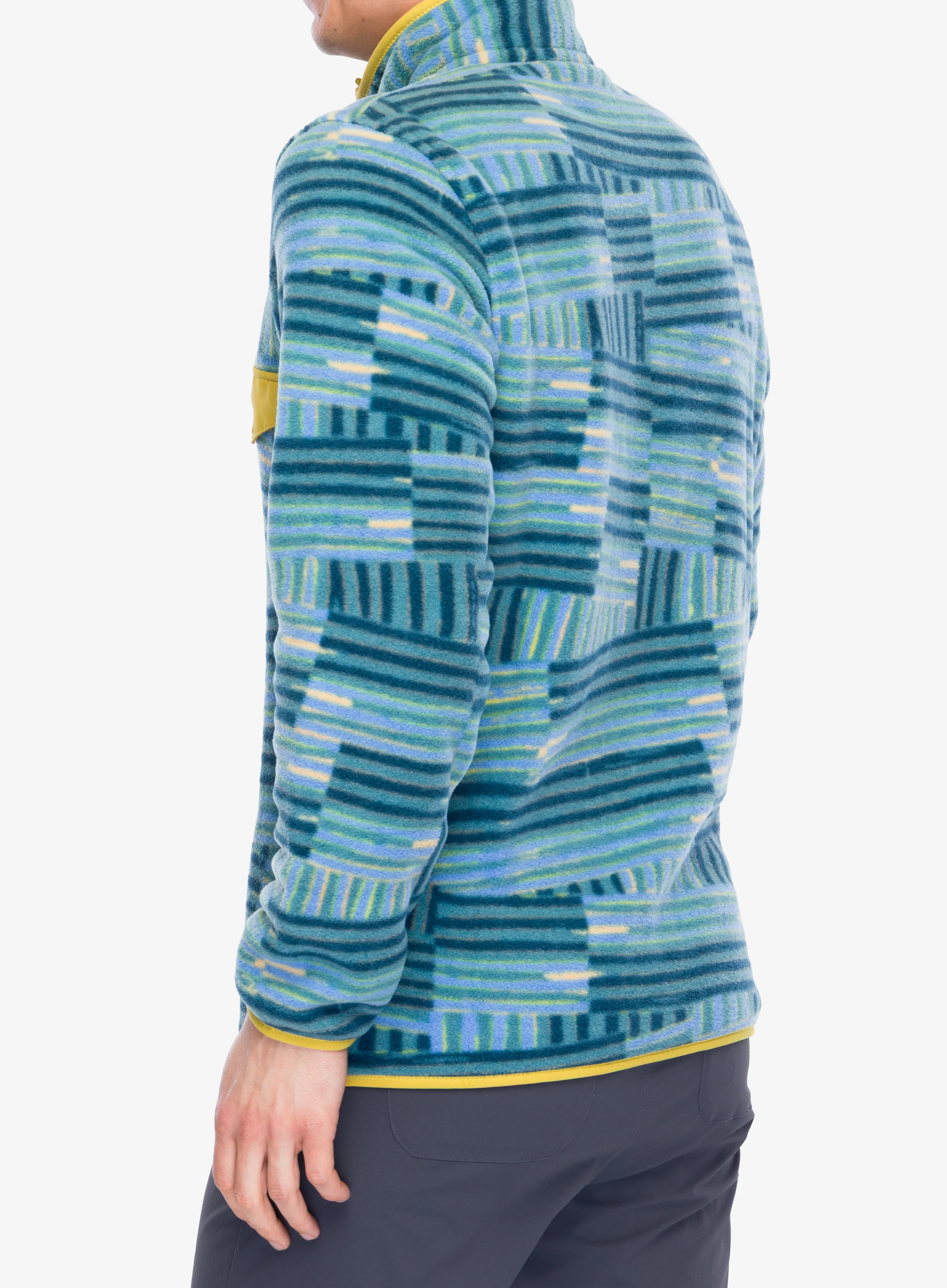 Mikina bez kapuce Patagonia Lightweight Synch Snap-T Pullover - quilty fitz/wetland blue