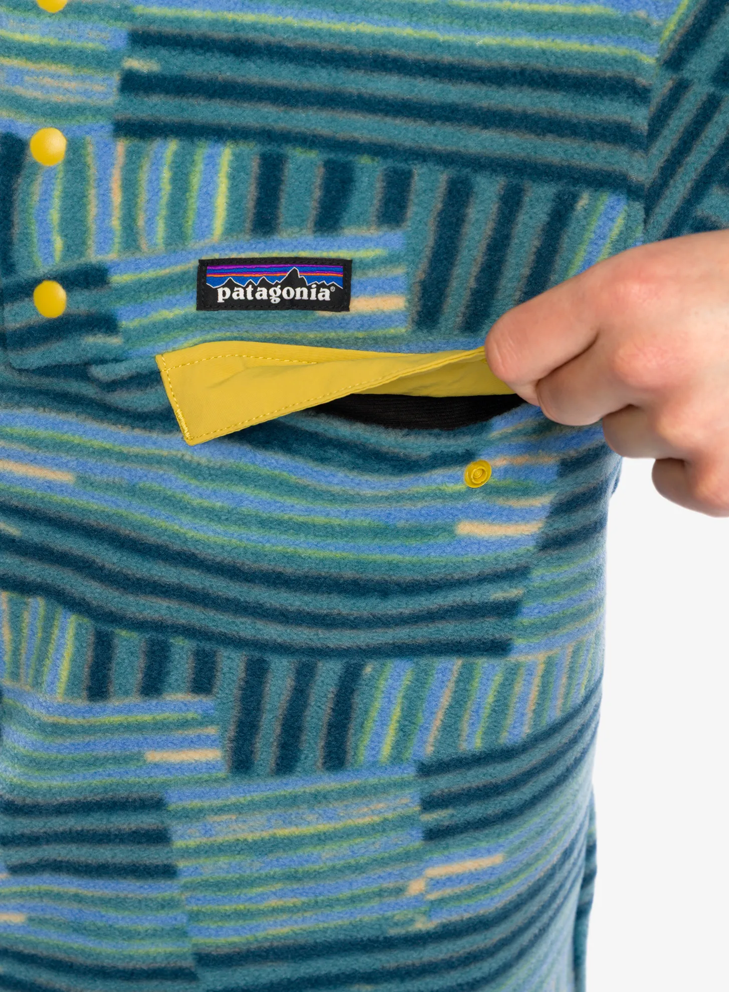 Mikina bez kapuce Patagonia Lightweight Synch Snap-T Pullover - quilty fitz/wetland blue