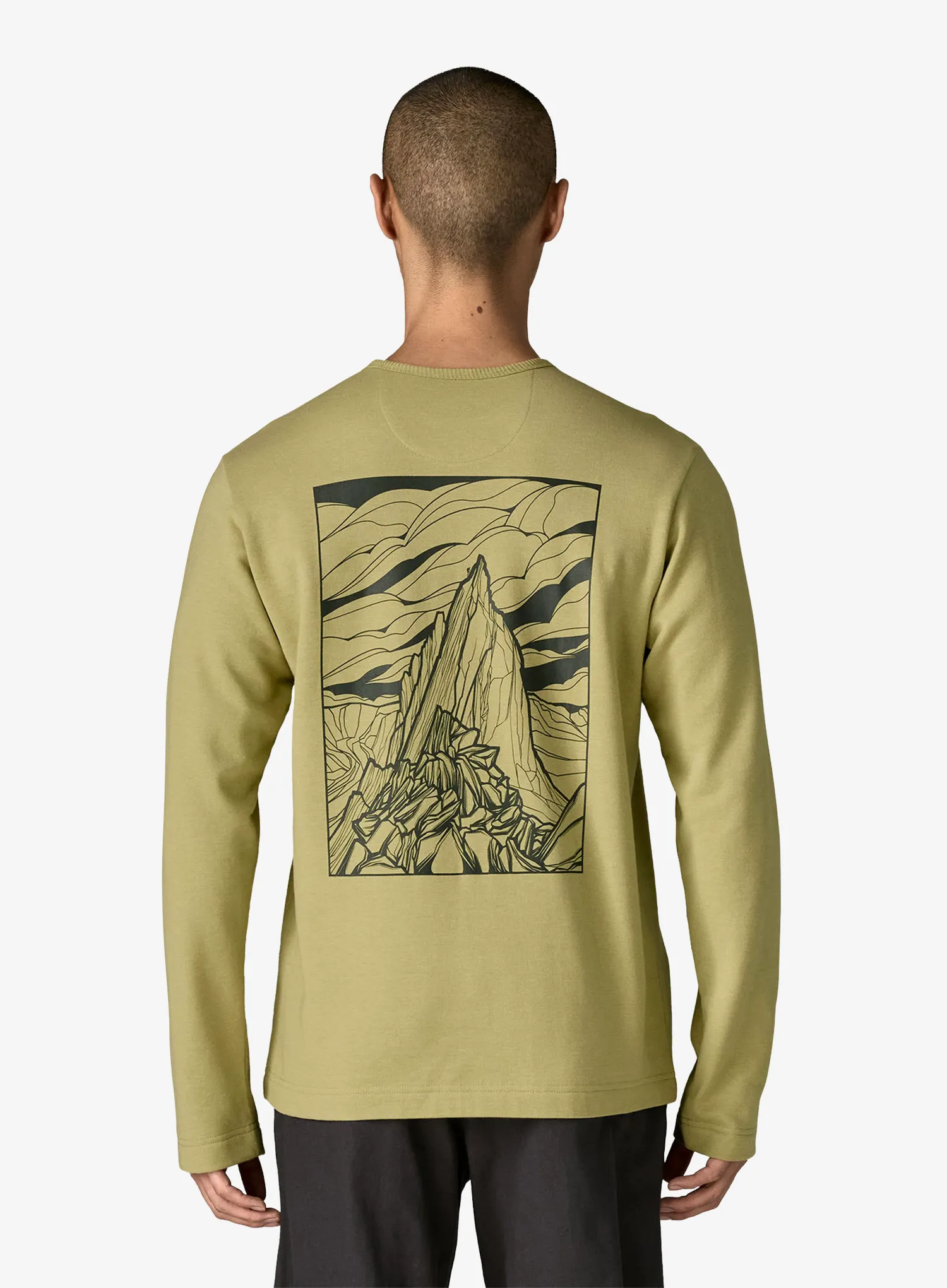 Mikina bez kapuce Patagonia LW Cloud Crag Wildrise Crew - gumtree green