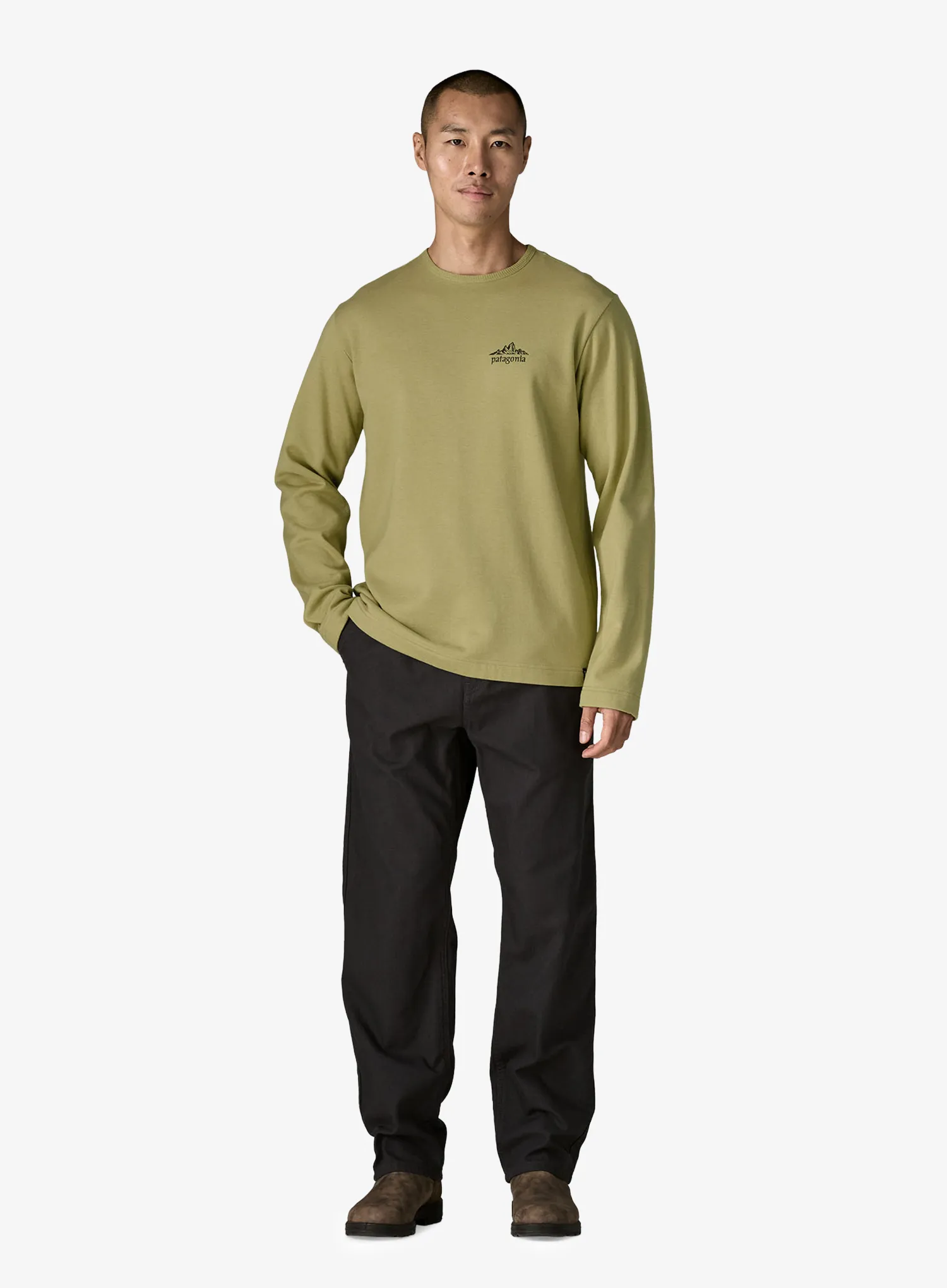Mikina bez kapuce Patagonia LW Cloud Crag Wildrise Crew - gumtree green