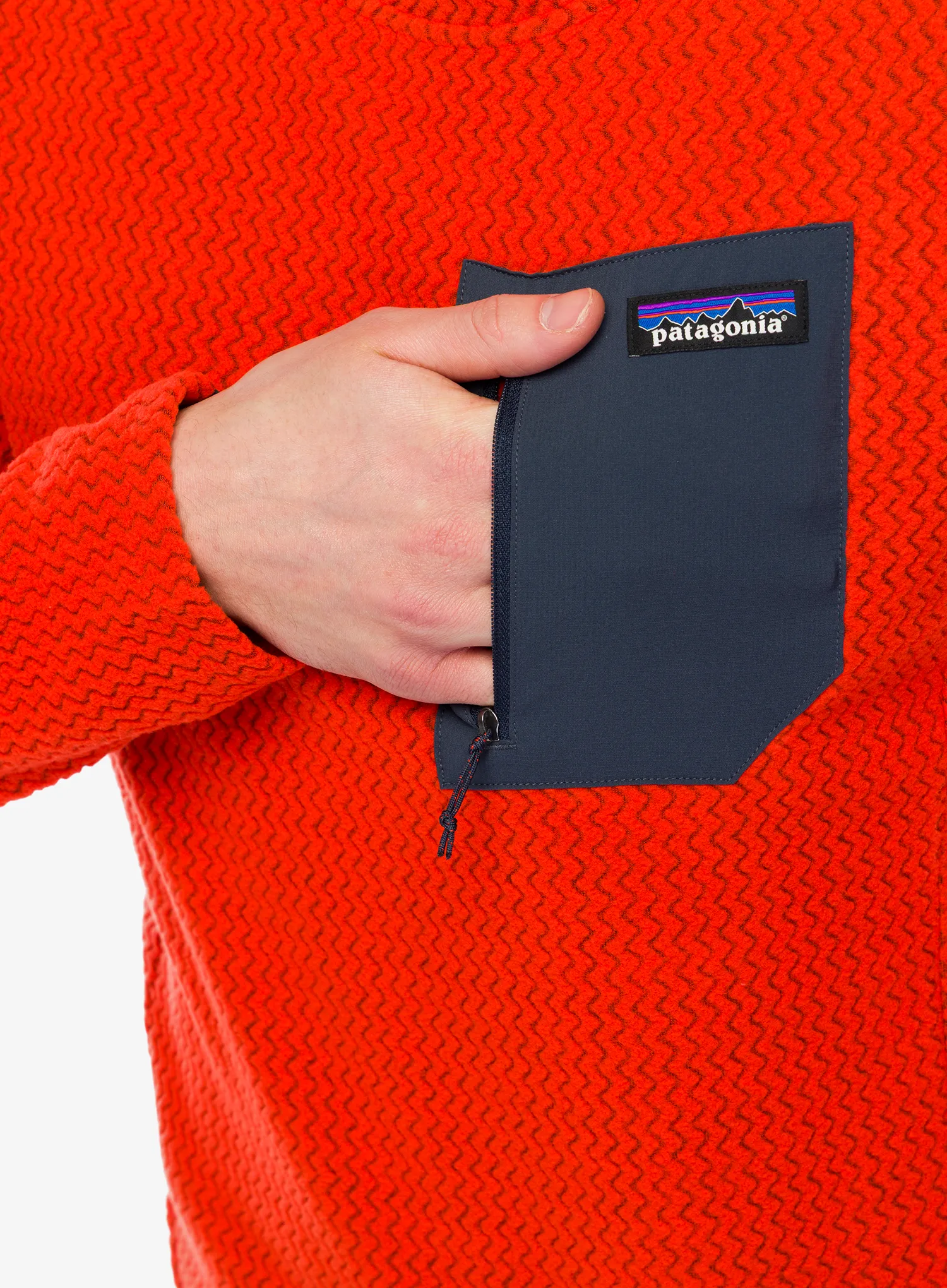 Mikina bez kapuce Patagonia R1 Air Crew - pollinator orange