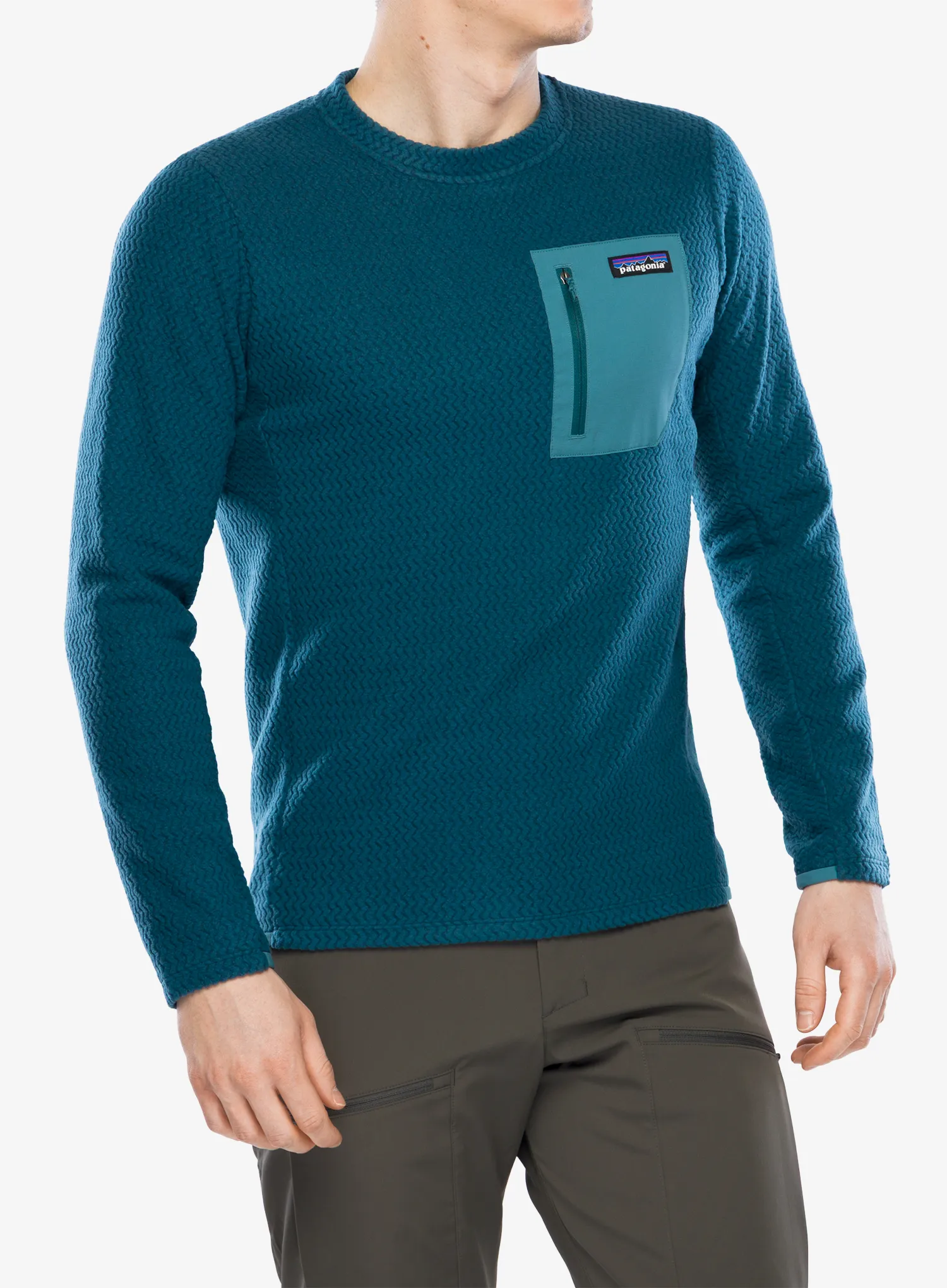 Mikina bez kapuce Patagonia R1 Air Crew - tidal teal
