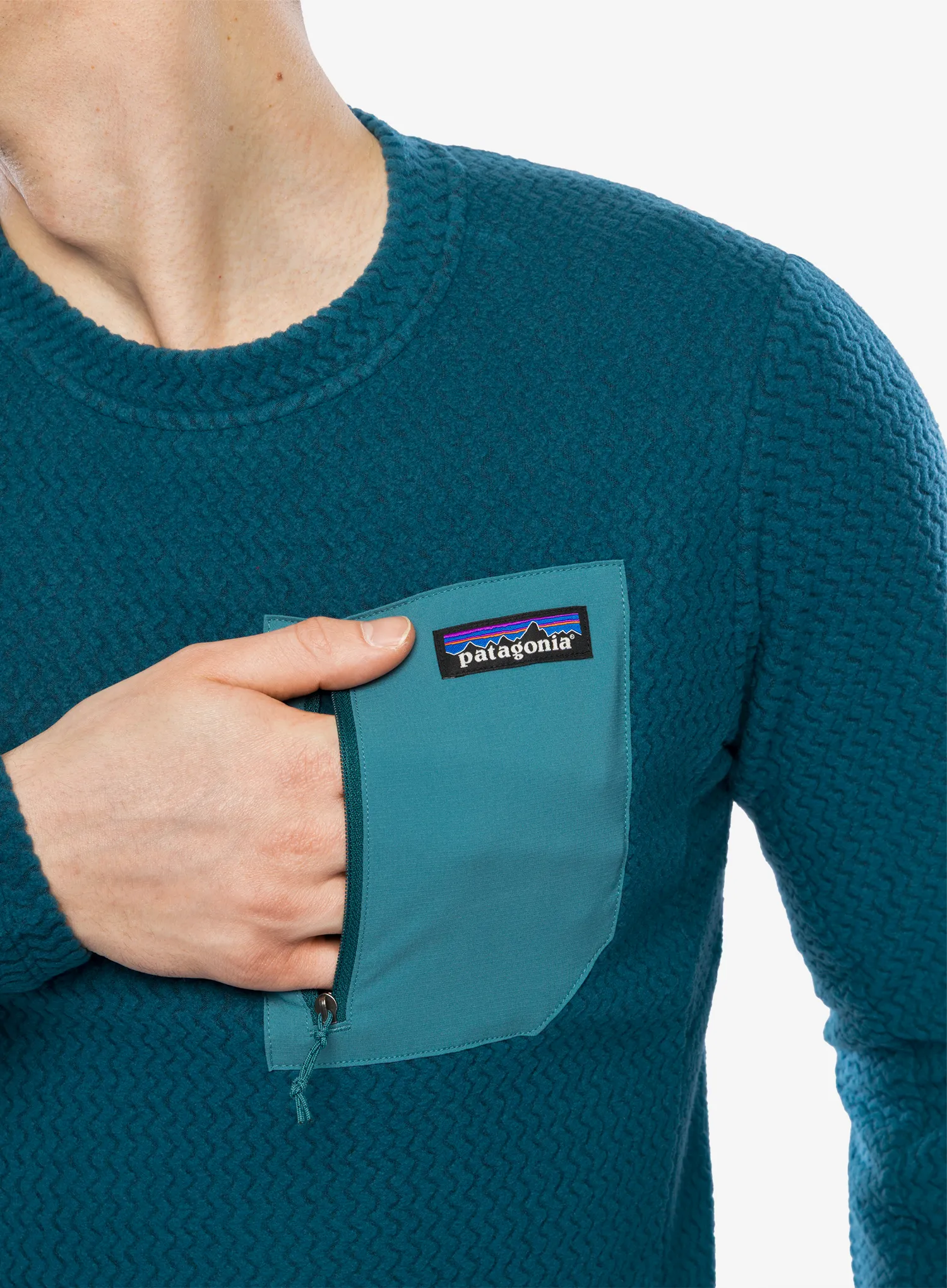 Mikina bez kapuce Patagonia R1 Air Crew - tidal teal
