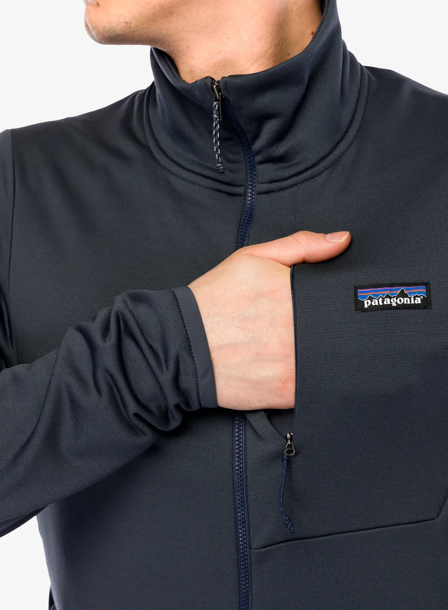 Mikina bez kapuce Patagonia R1 Thermal Jacket - smolder blue
