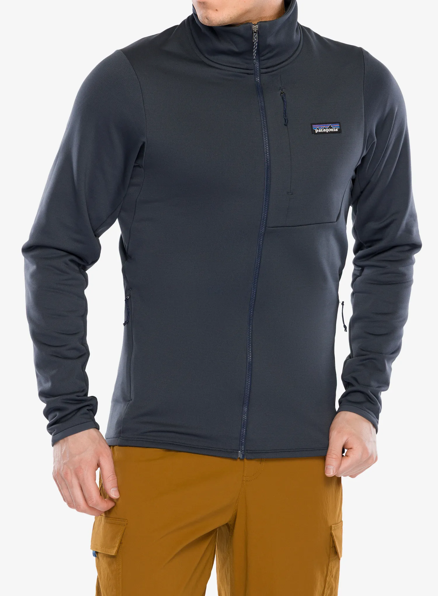 Mikina bez kapuce Patagonia R1 Thermal Jacket - smolder blue