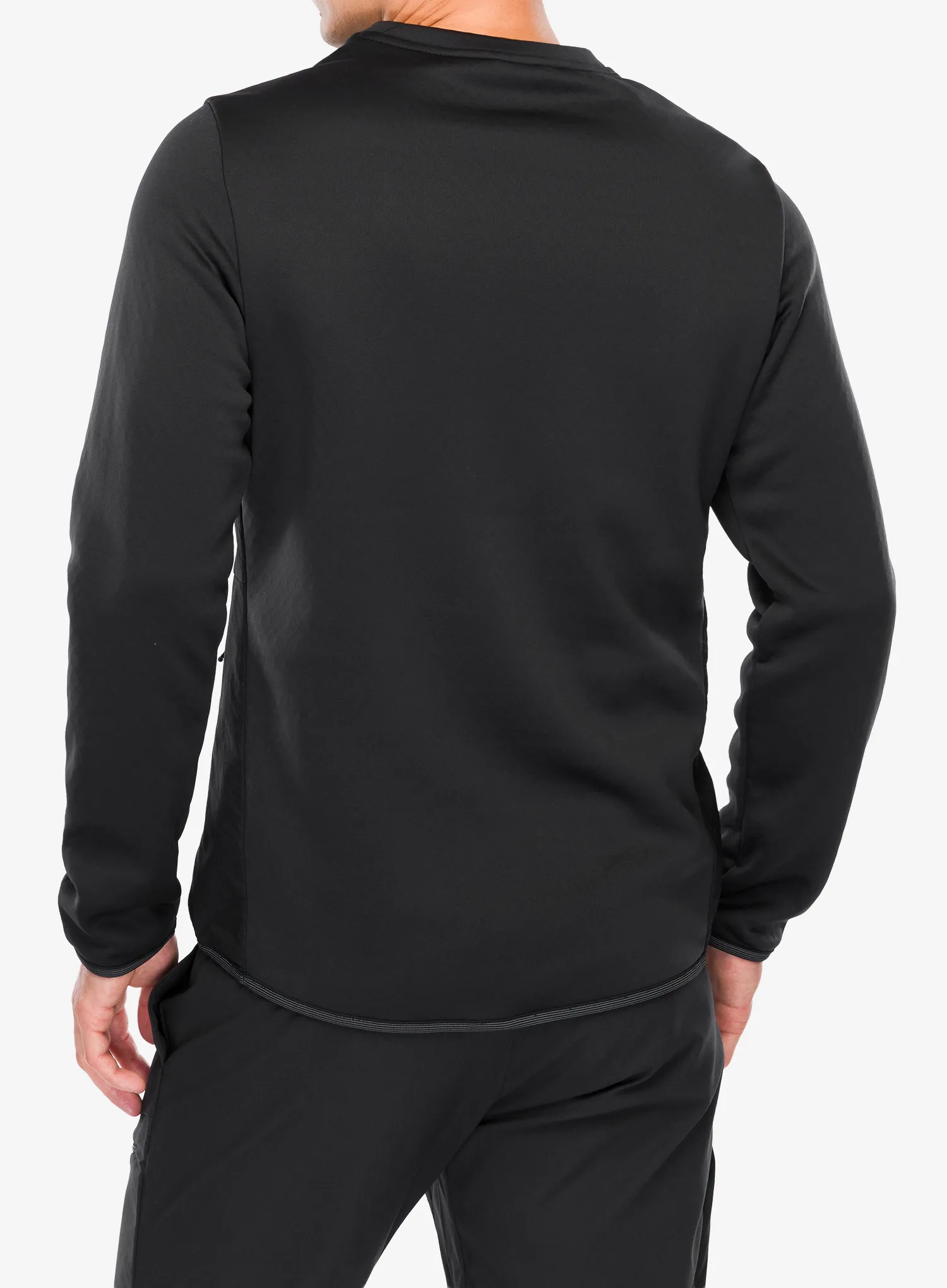 Mikina bez kapuce Salomon Outline Hyb Warm Pullov - deep black